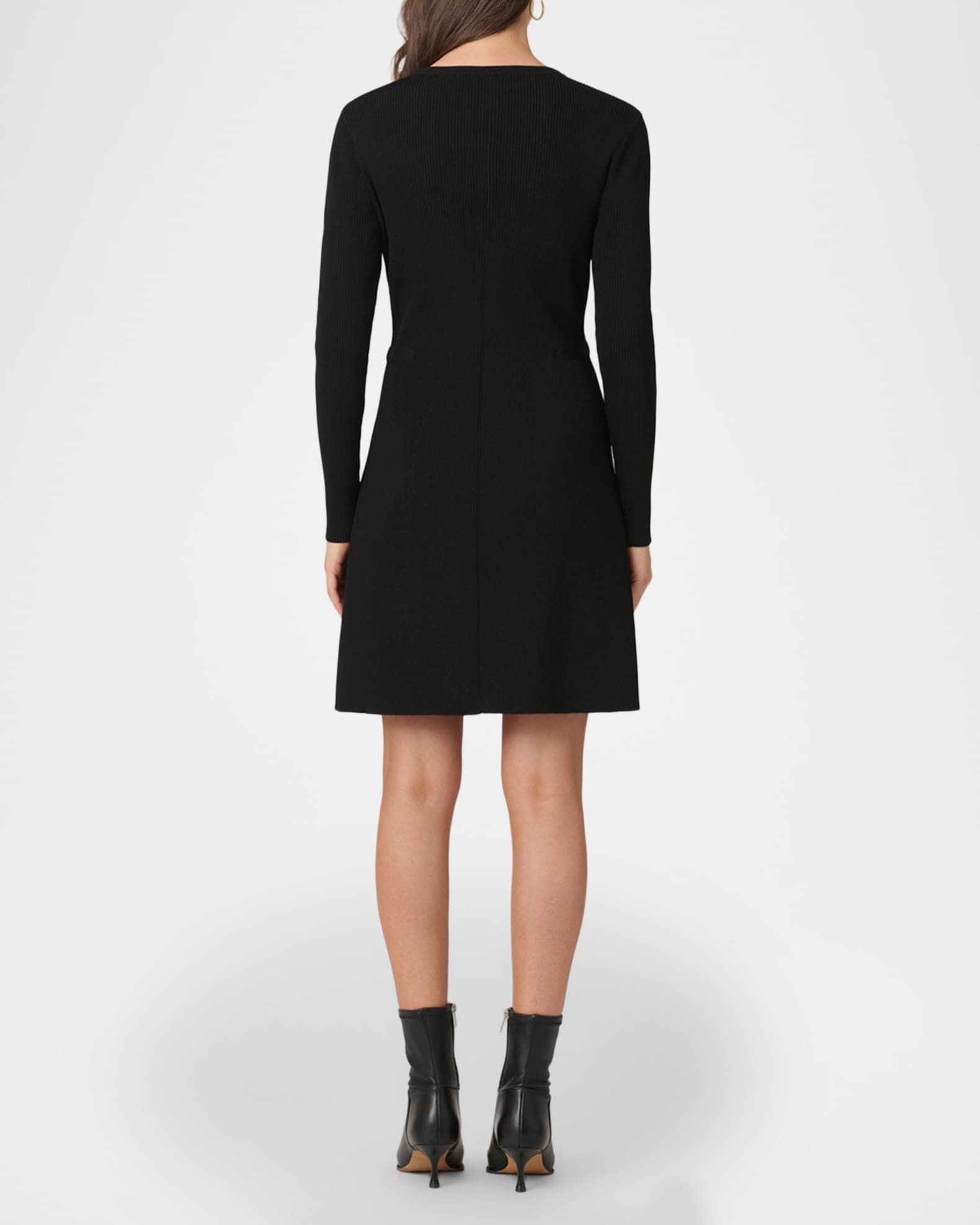 Shoshanna Janice A-Line Rib Knit Mini Dress | Neiman Marcus