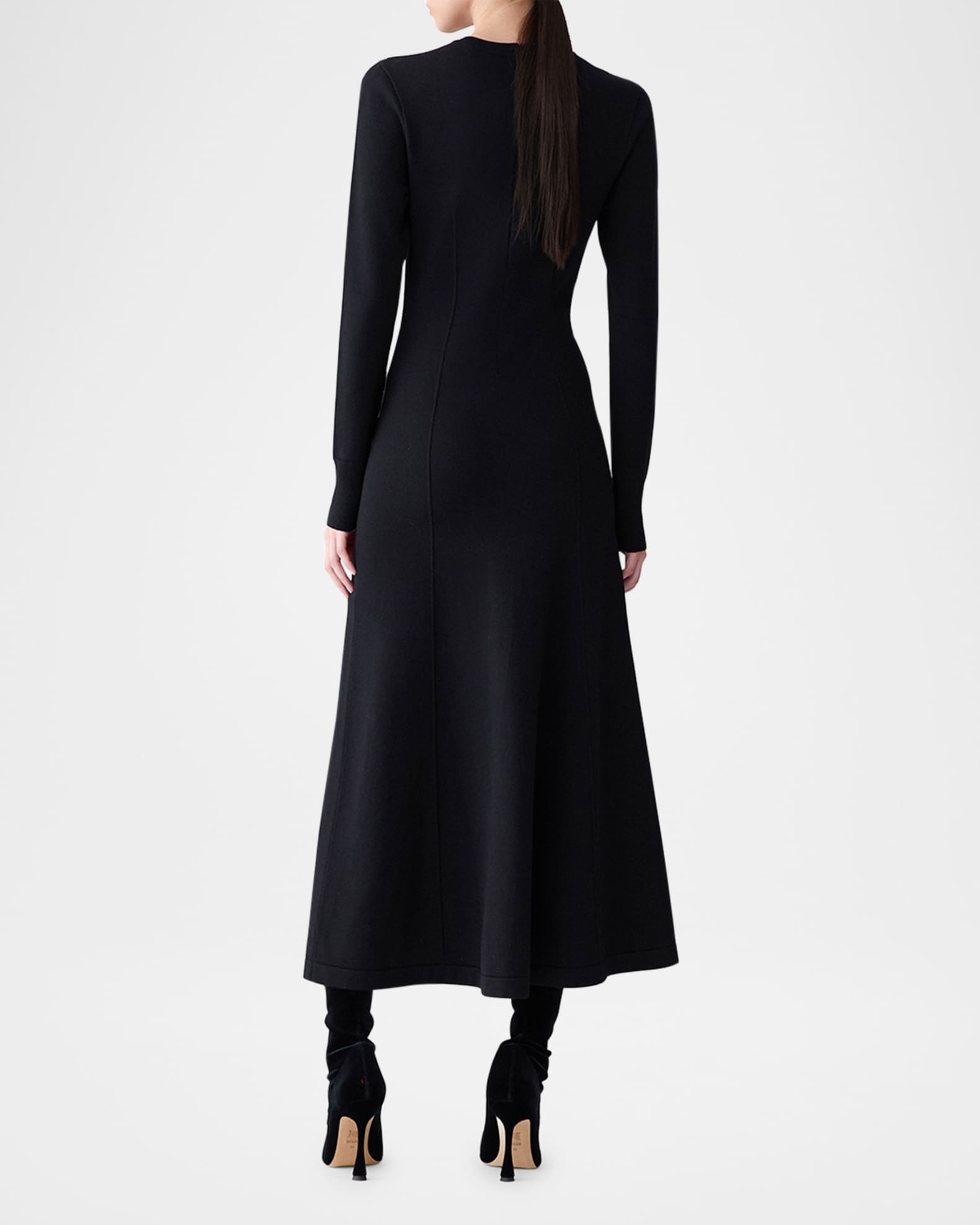 black 3/4 sleeve dress Tuscany A-line Dress with 3/4 Sleeves