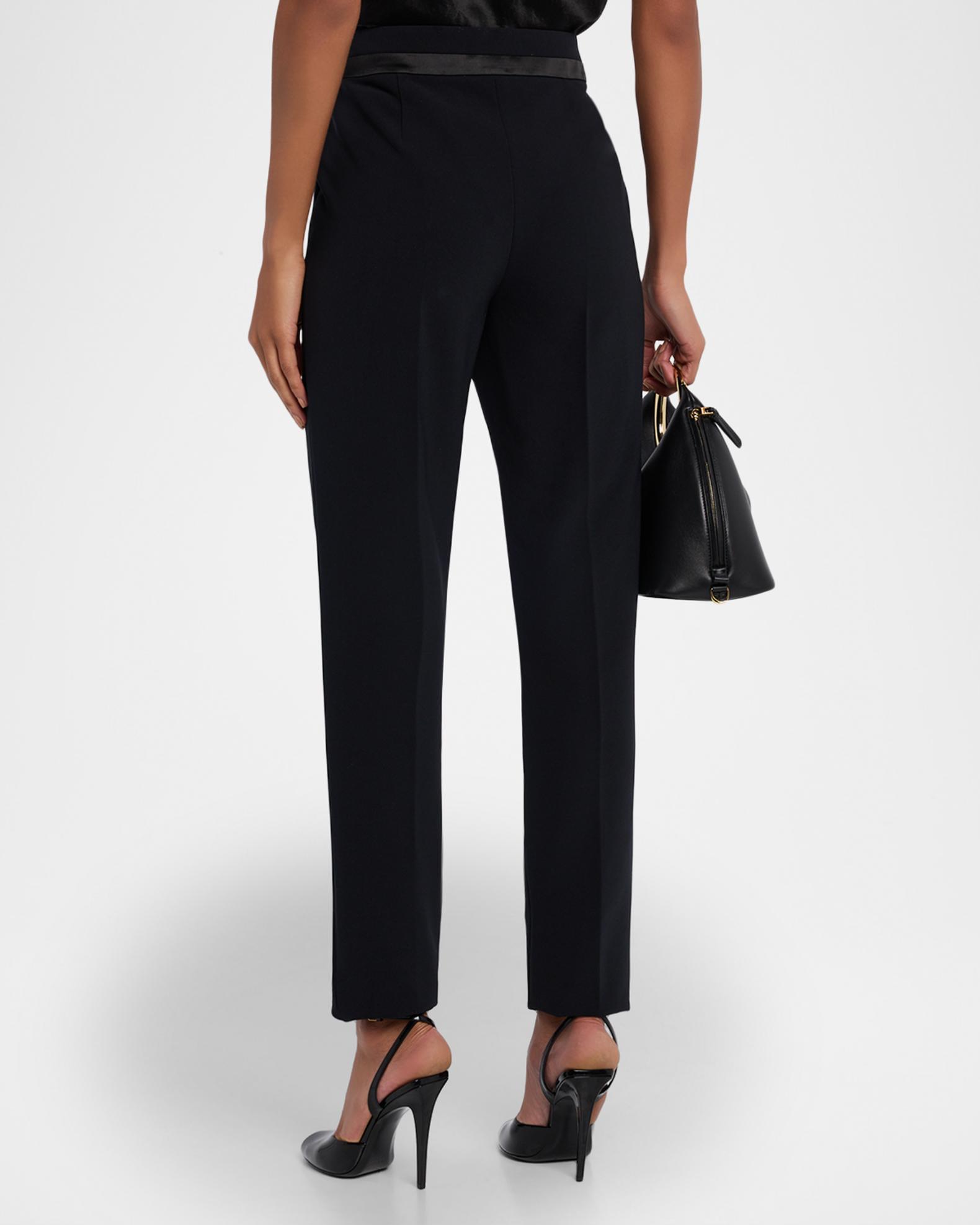 Emporio Armani Satin-Waist Straight-Leg Trousers | Neiman Marcus