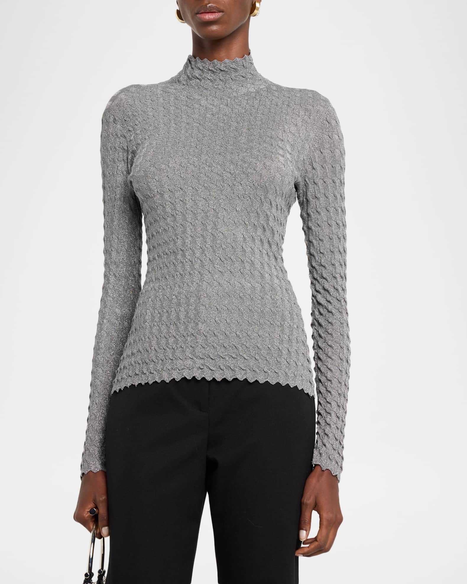トップス EMPORIO ARMANI henry neck knit Emporio Armani Turtleneck Quarter Zip Pullover | Bloomingdale's