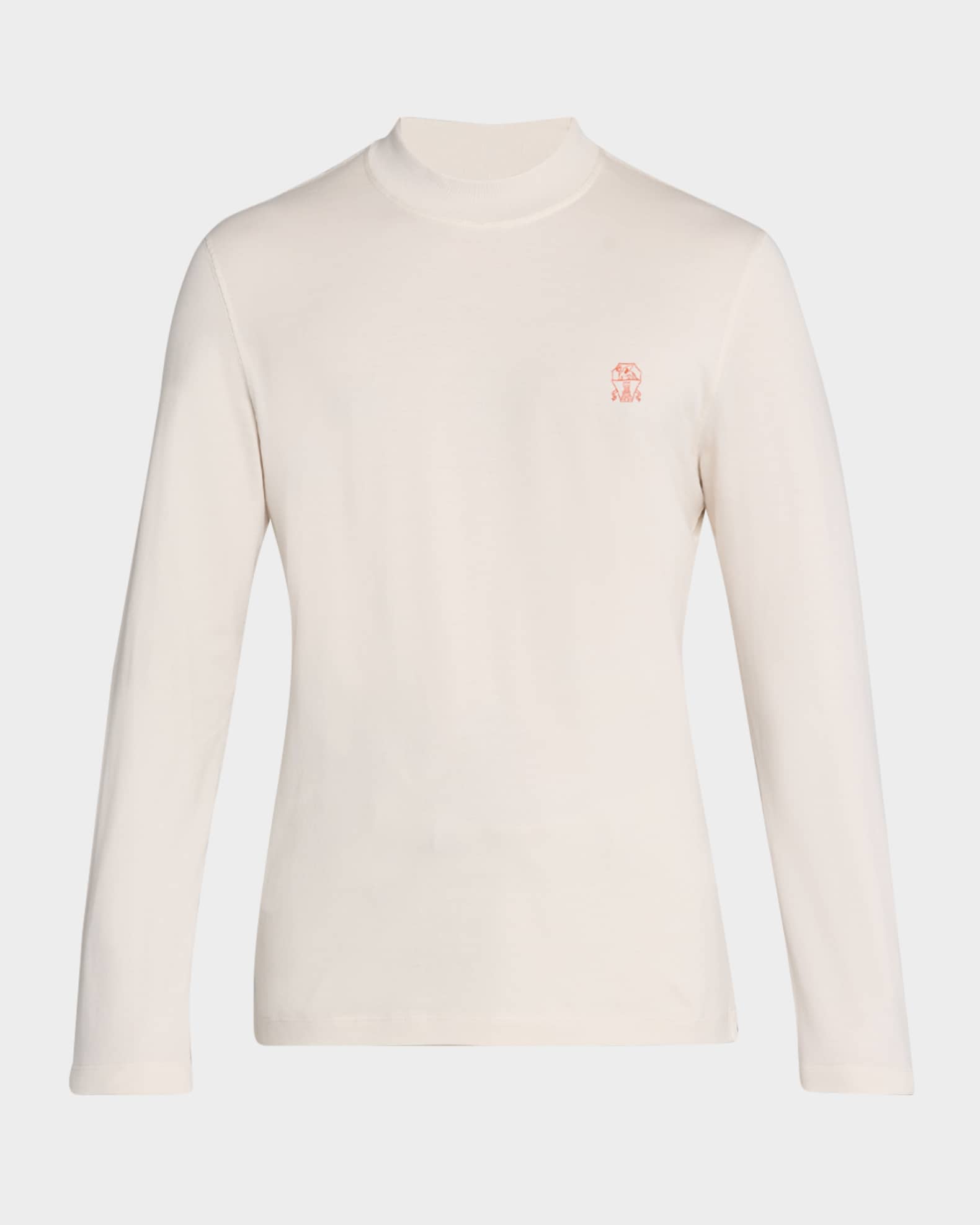 Brunello Cucinelli Men's Mock-Neck Long-Sleeve T-Shirt | Neiman Marcus