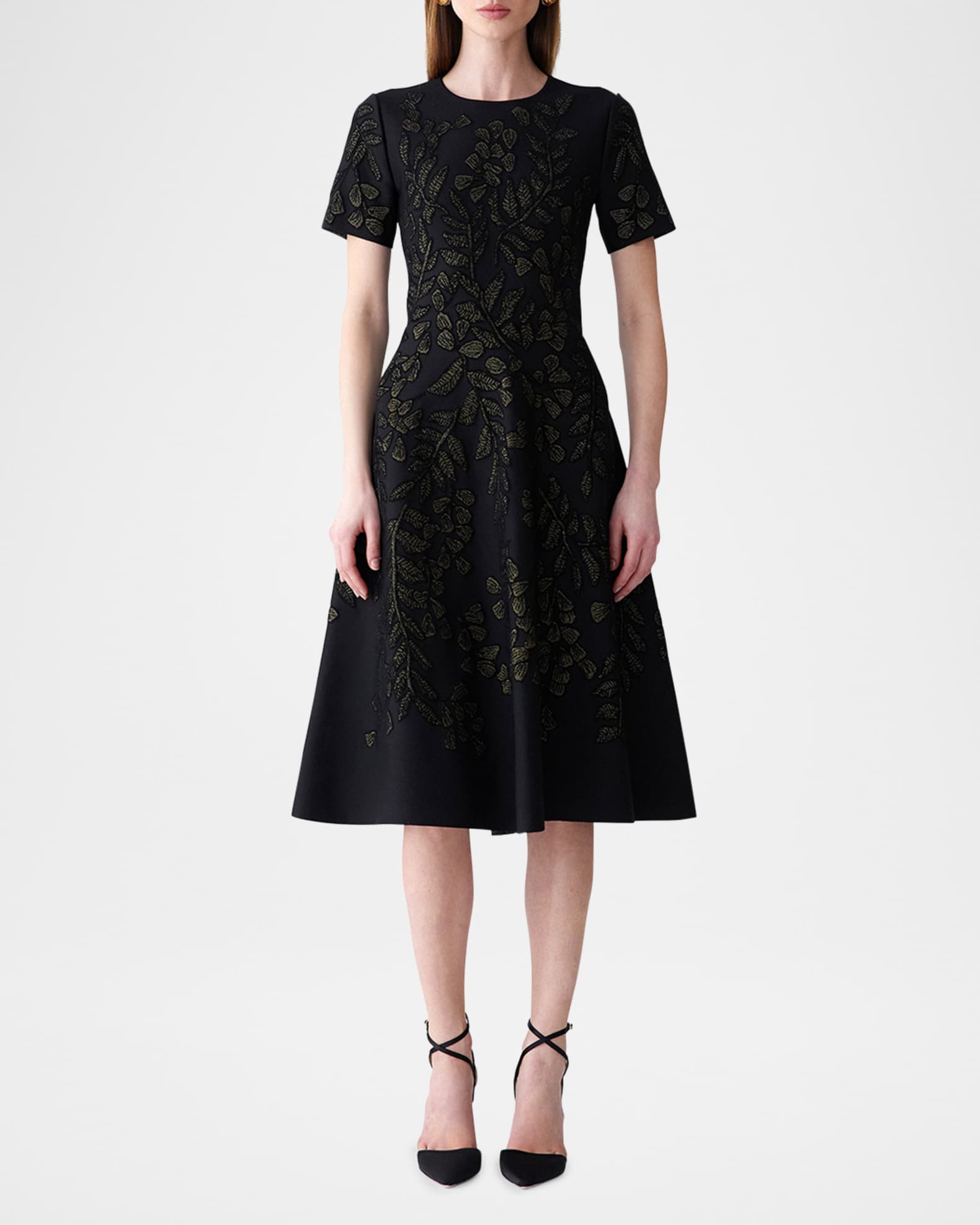 slim fit dress slacks Black Metallic Keyhole Dress main image 0