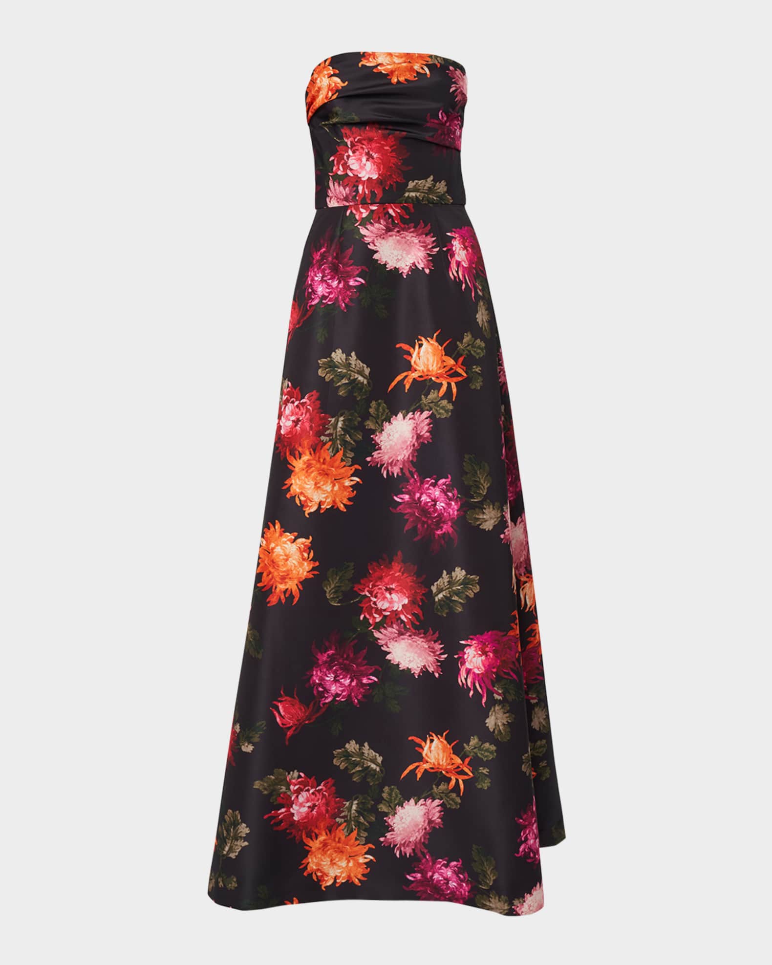 Carolina Herrera Strapless A Line Gown - Black Multi - 8