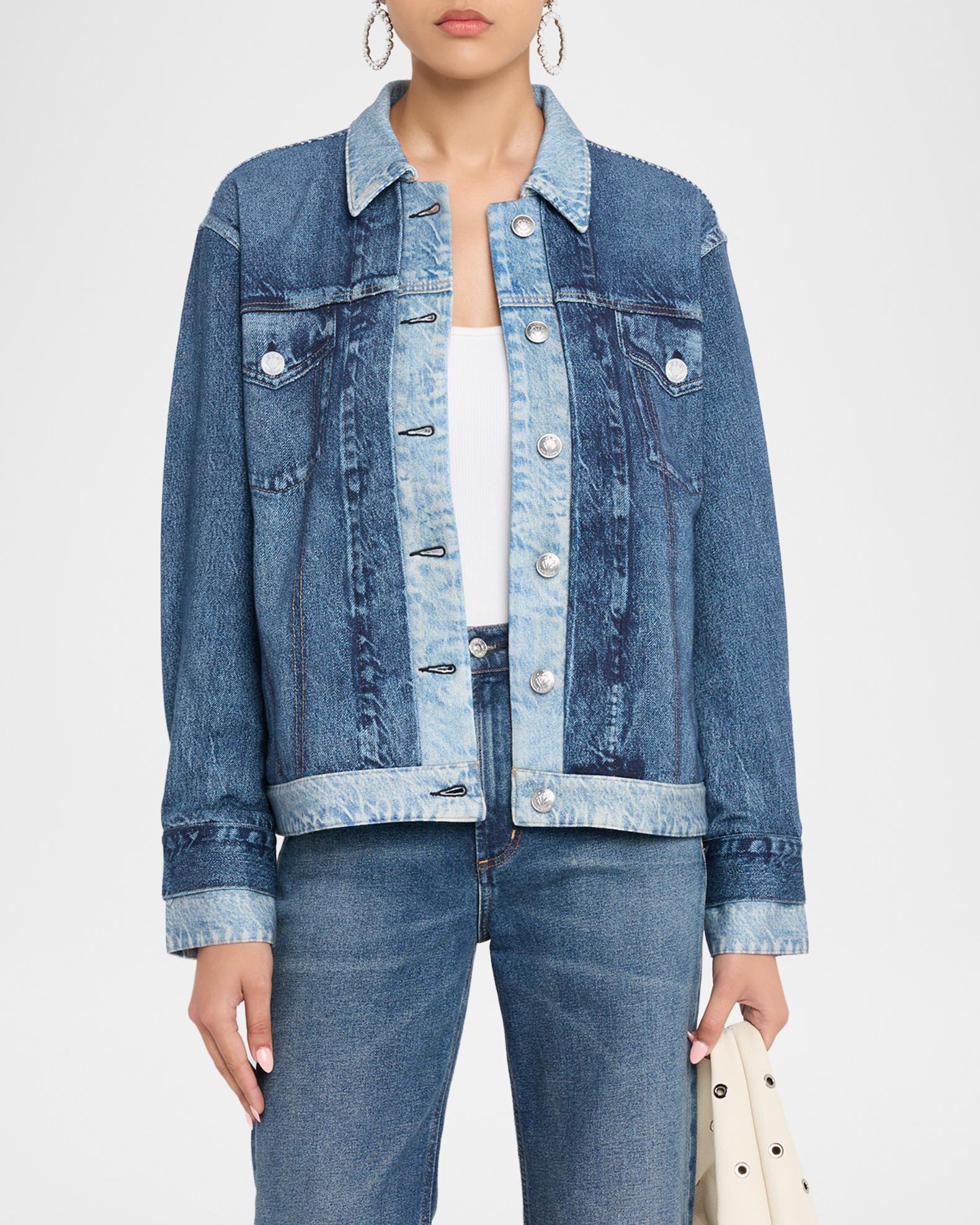 Rag & Bone rb Miramar Oversized Combo Trucker Jacket | Neiman Marcus