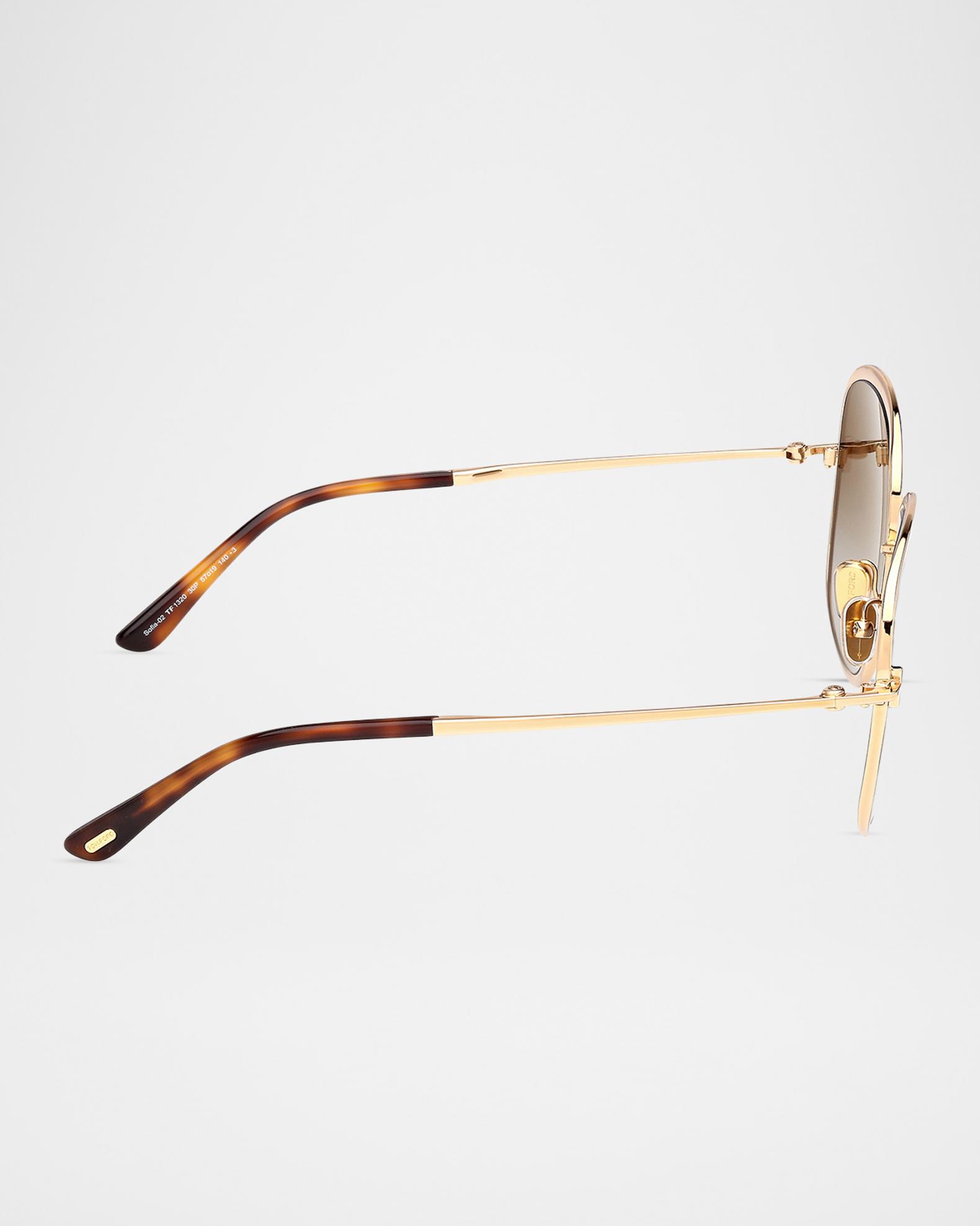 Tom Ford Sofia-02 TF1320 Oversized Gold Metal Frame Gray Tinted UV400 Tom Ford Sunglasses & Sunglasses Accessories for Women for  main image 3