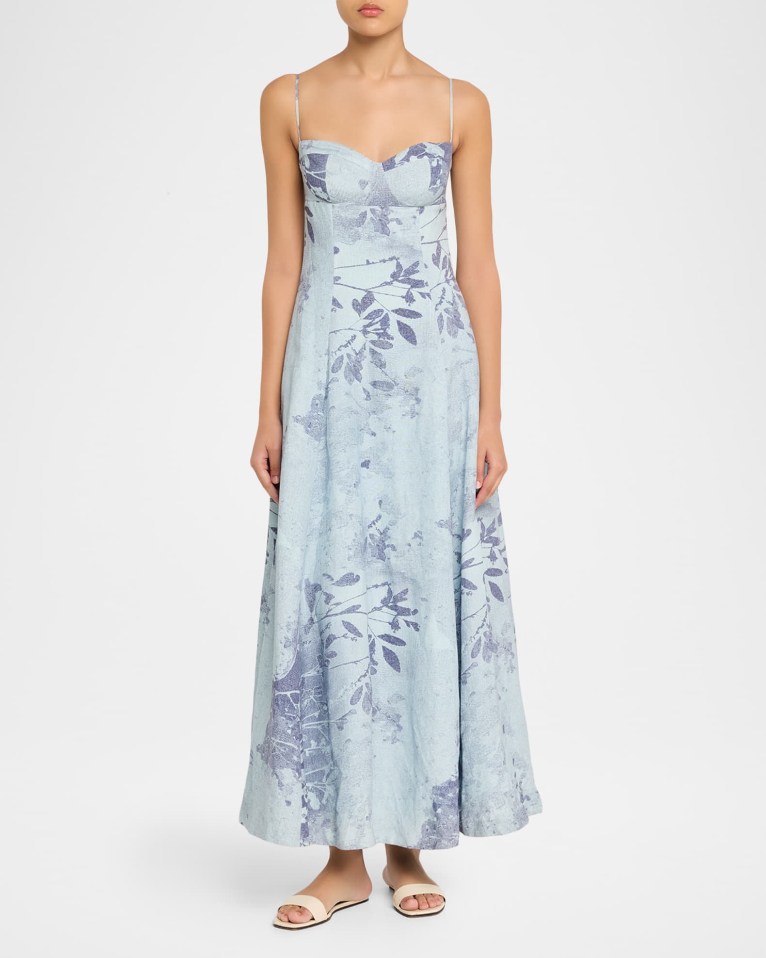 Simkhai Women's Rudie Bustier Maxi Dress - Blue - Size L - Sky Floral
