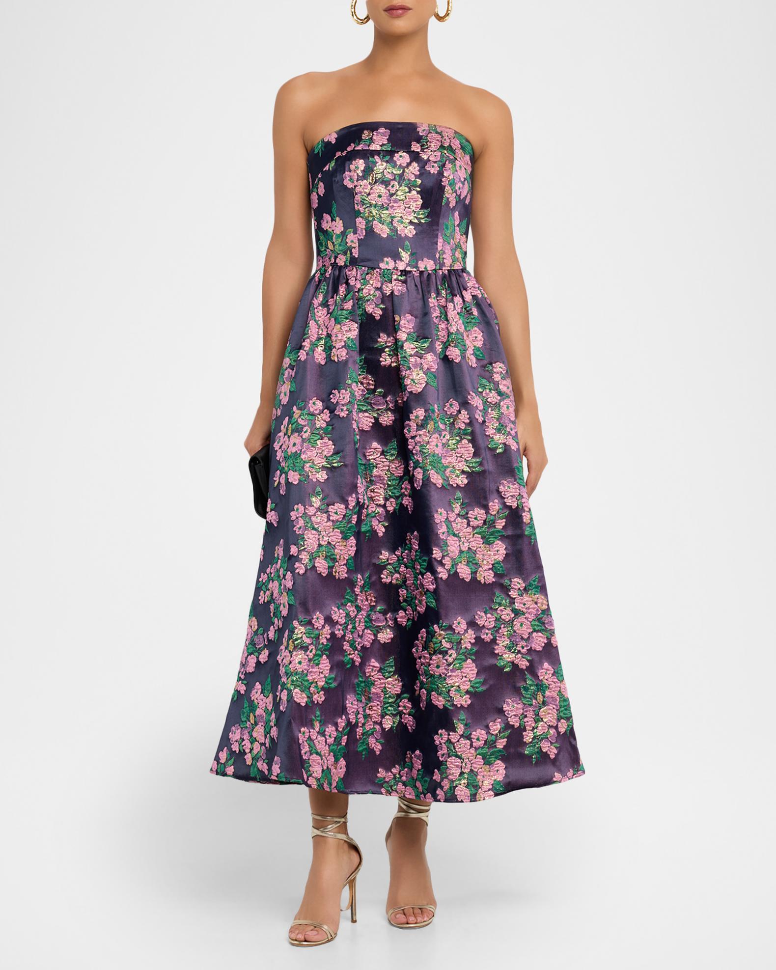 shoshanna miller strapless embroidered lace a line midi dress Shoshanna Miller Strapless Embroidered Lace Midi Dress Pink 0 Anthropologie  New