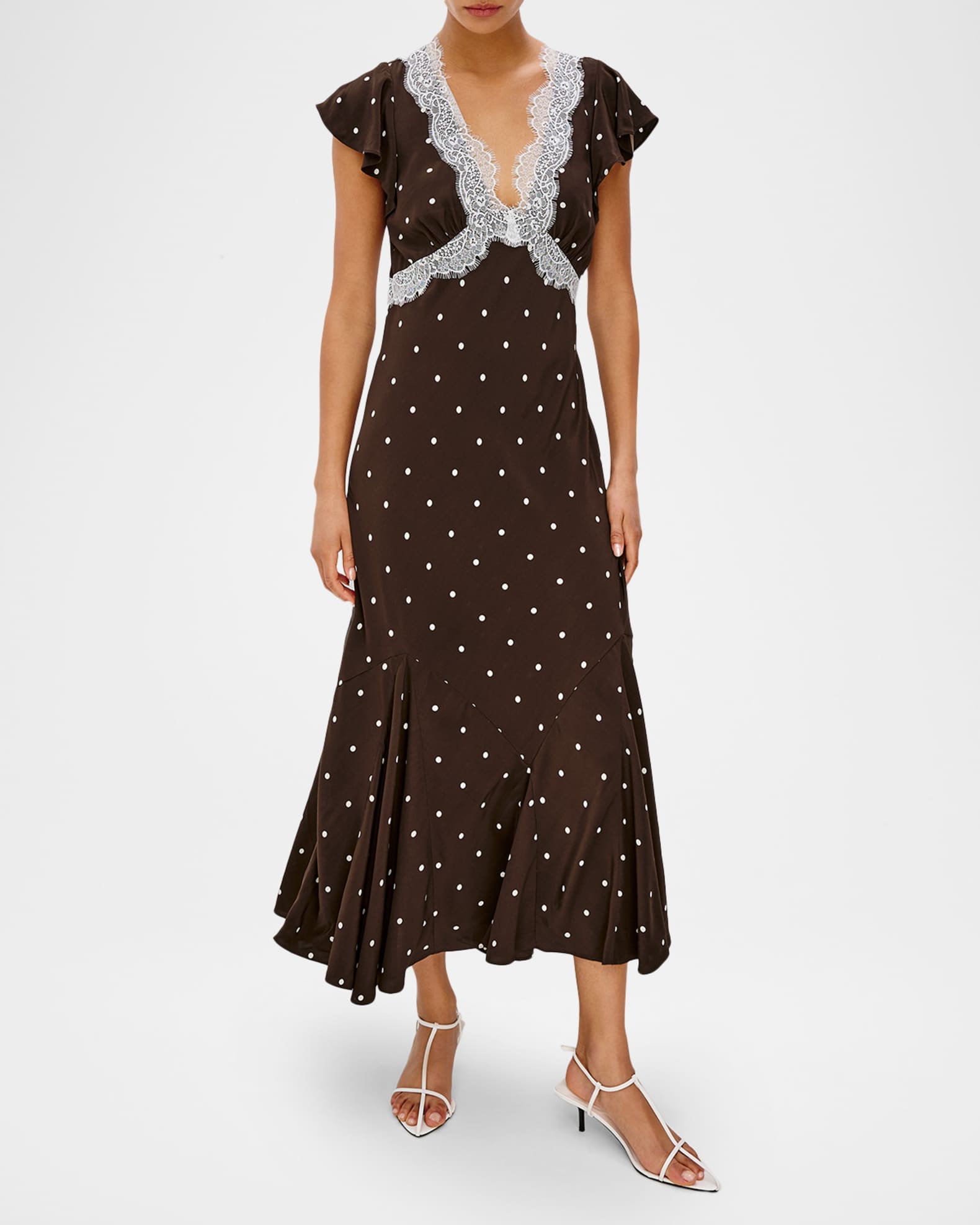 knee length dresses for ladies Dinah Lace and Satin Maxi Dress