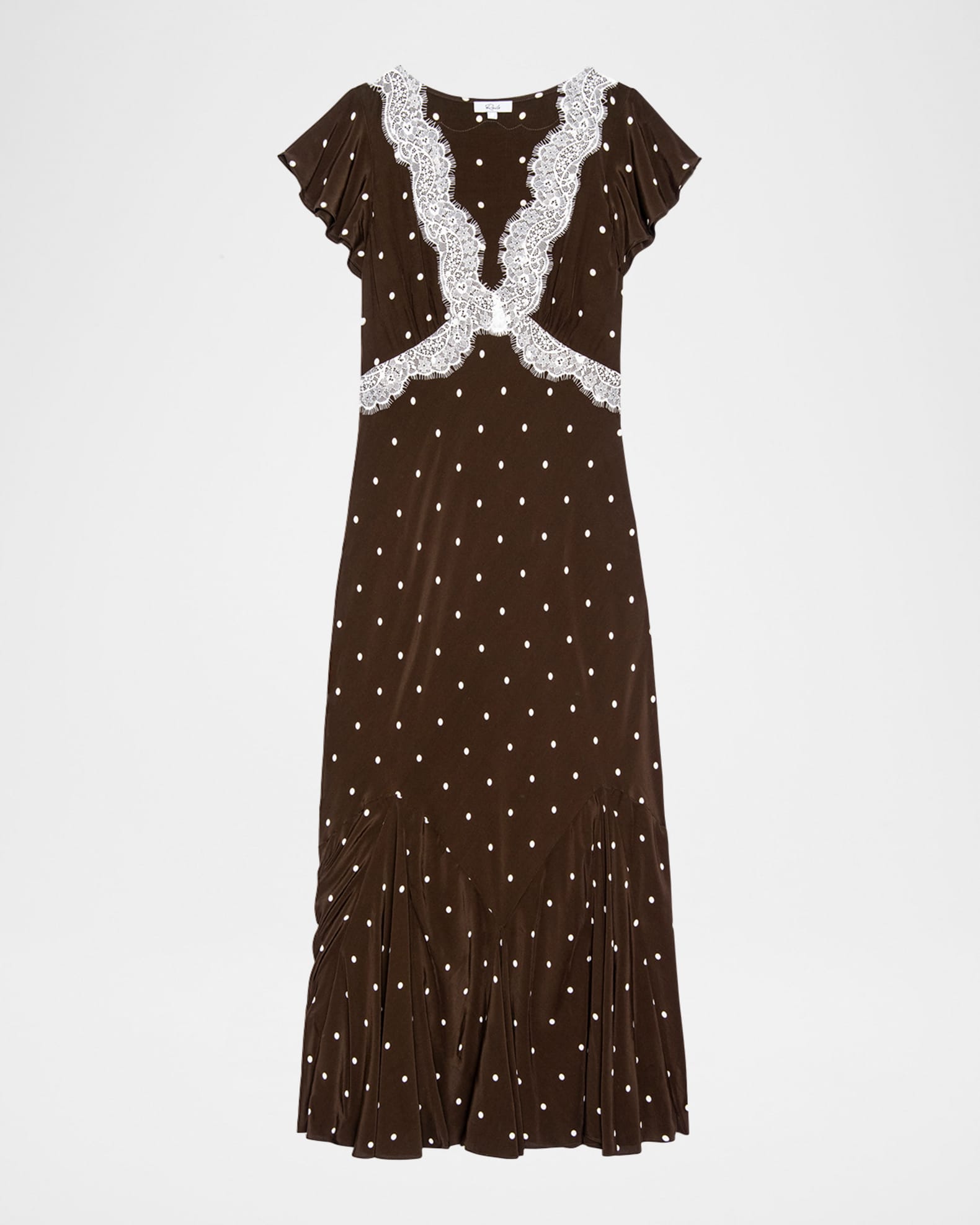 chinese dress ladies CIDER Mini Dress Polka Dot V Neck Lace Trim Bowknot Short Sleeve High Waist  Casual Party Dresses for Women at Amazon Women's Clothing store main image 1