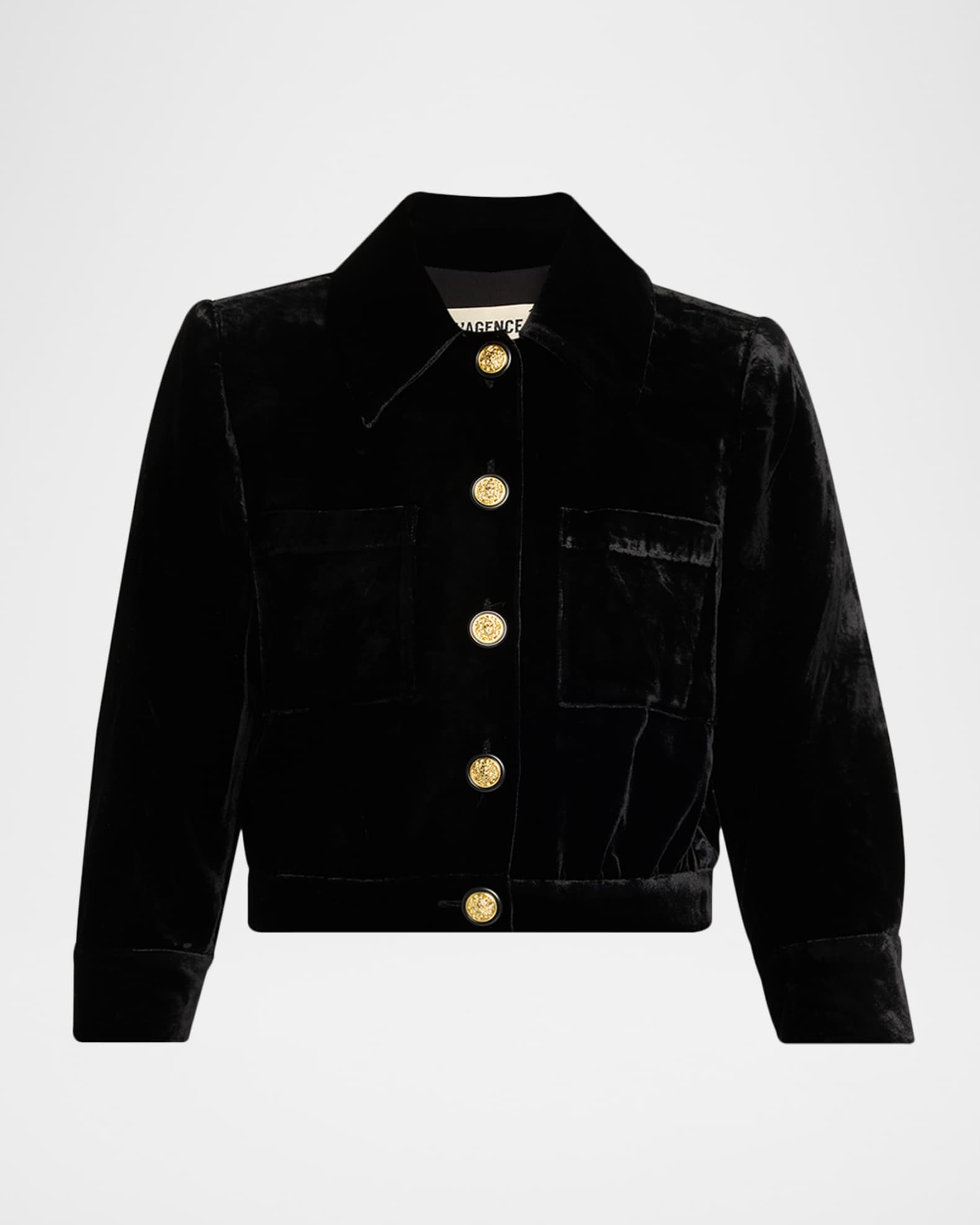 L'Agence Jia Cropped Velvet Jacket | Neiman Marcus
