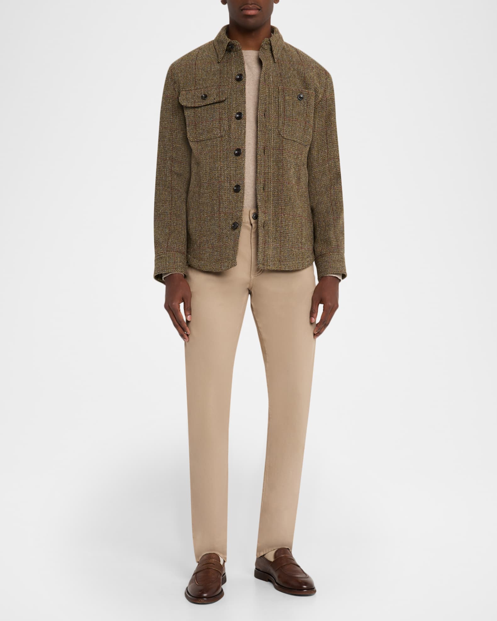 POLO RALPH LAUREN / I/ティックウィーブ Harris Tweed ジャケット/S/ウール/KHK/チェック Polo Ralph Lauren Men's Tick-Weave Harris Tweed Jacket | Neiman Marcus