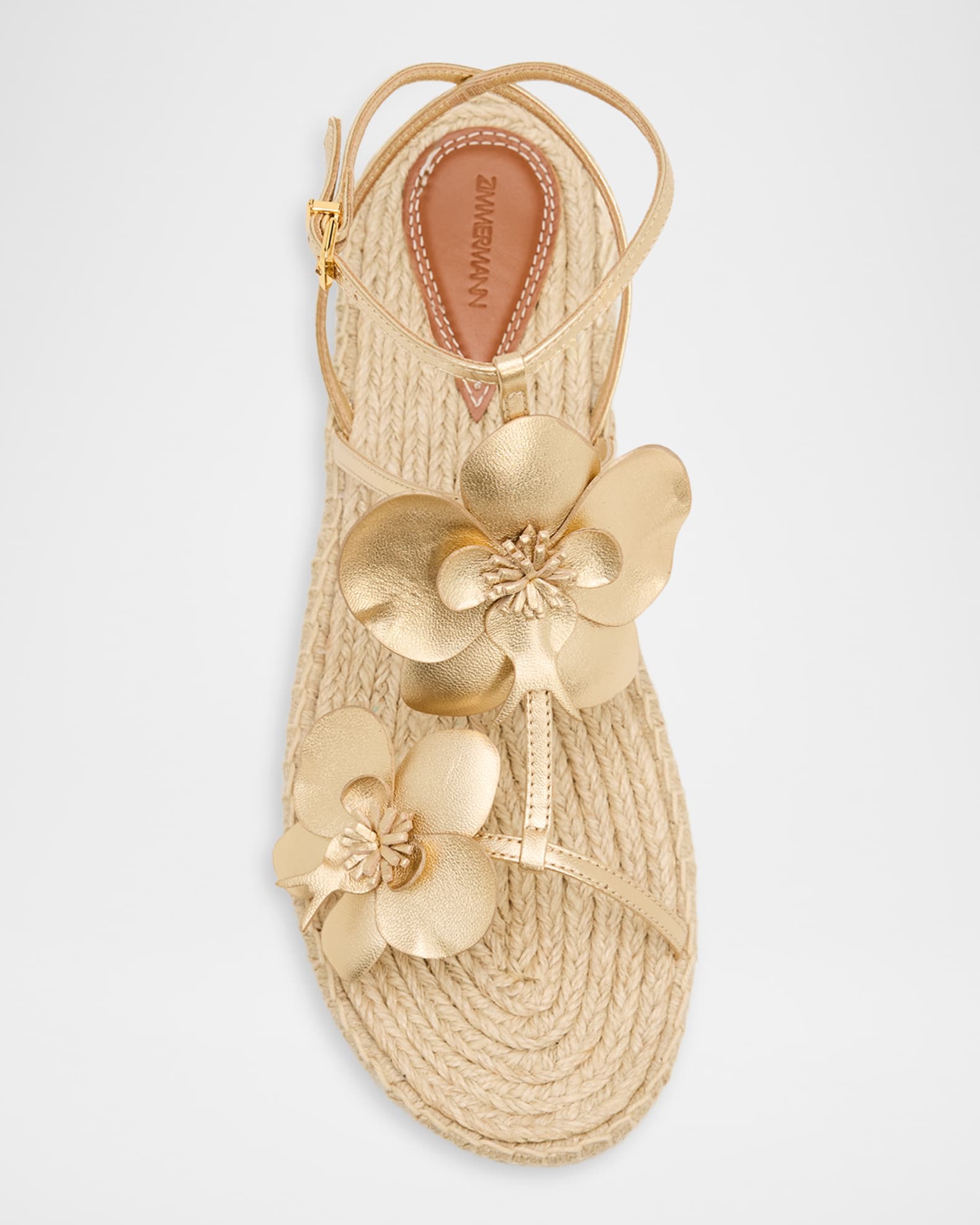 Zimmermann Orchid Metallic Leather Espadrille Sandals | Neiman Marcus