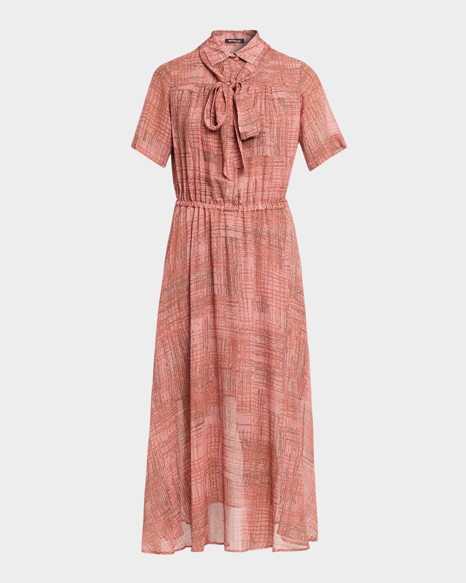 chiffon shirt dress midi Foliage Chiffon Shirt-Dress