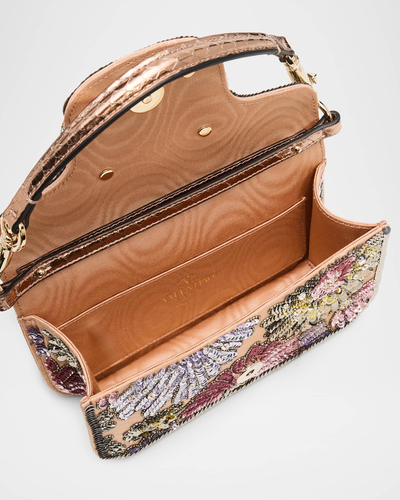 Valentino Garavani Small Crystal VLogo Sequin Burst Shoulder Bag