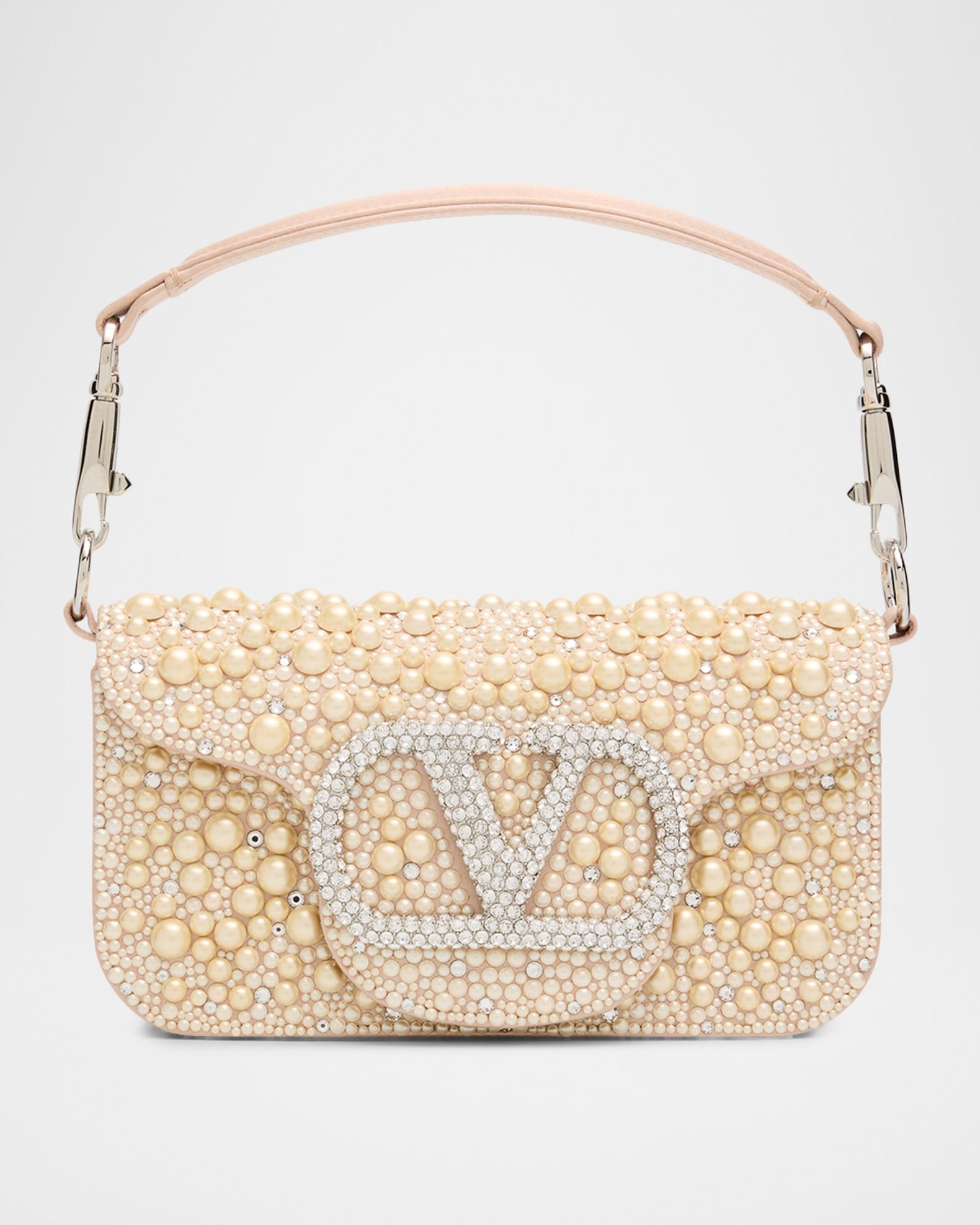 Valentino Garavani Loco Pearly Satin Shoulder Bag | Neiman Marcus