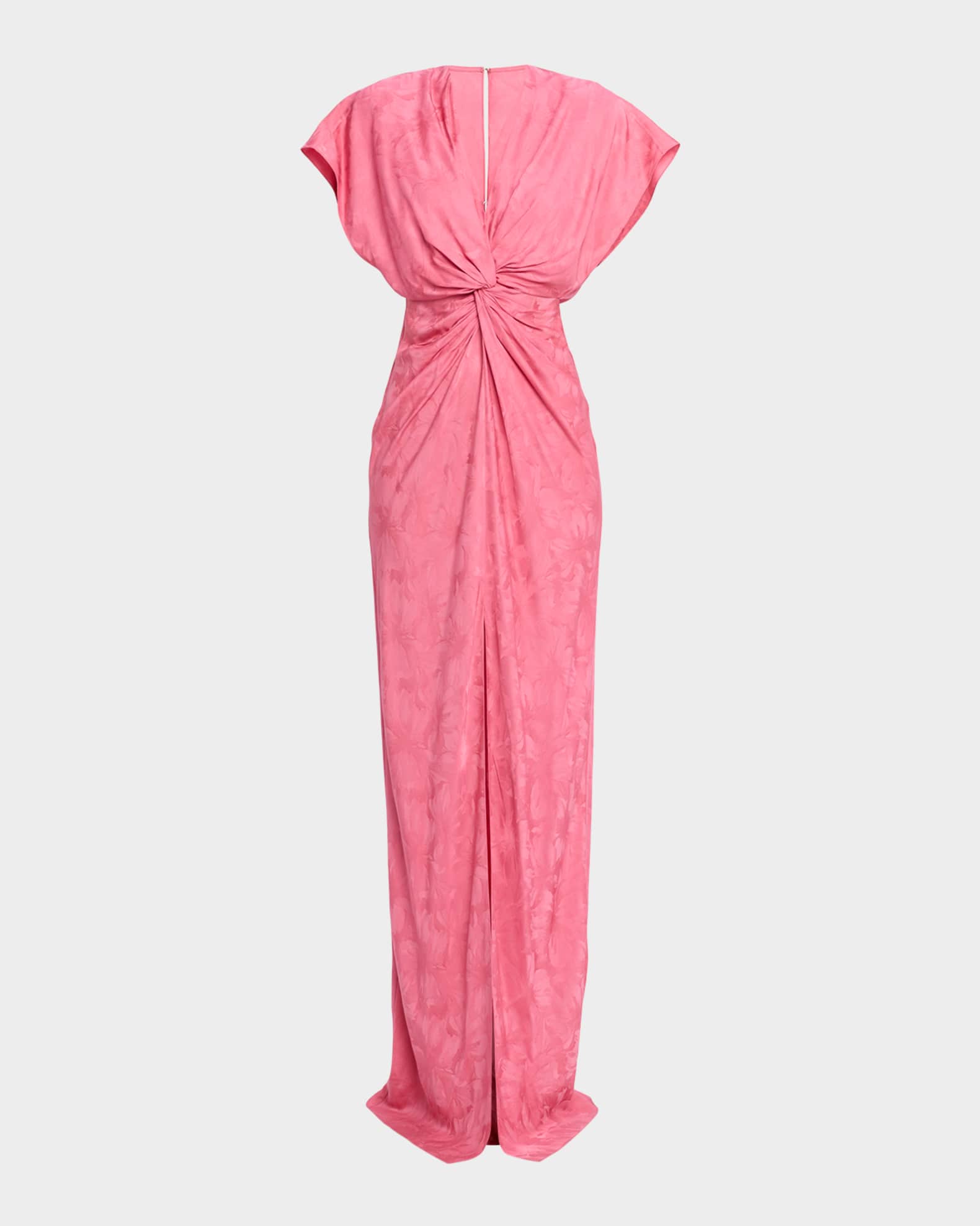 Prabal Gurung Jackie Twisted Floral Satin Jacquard Maxi Dress