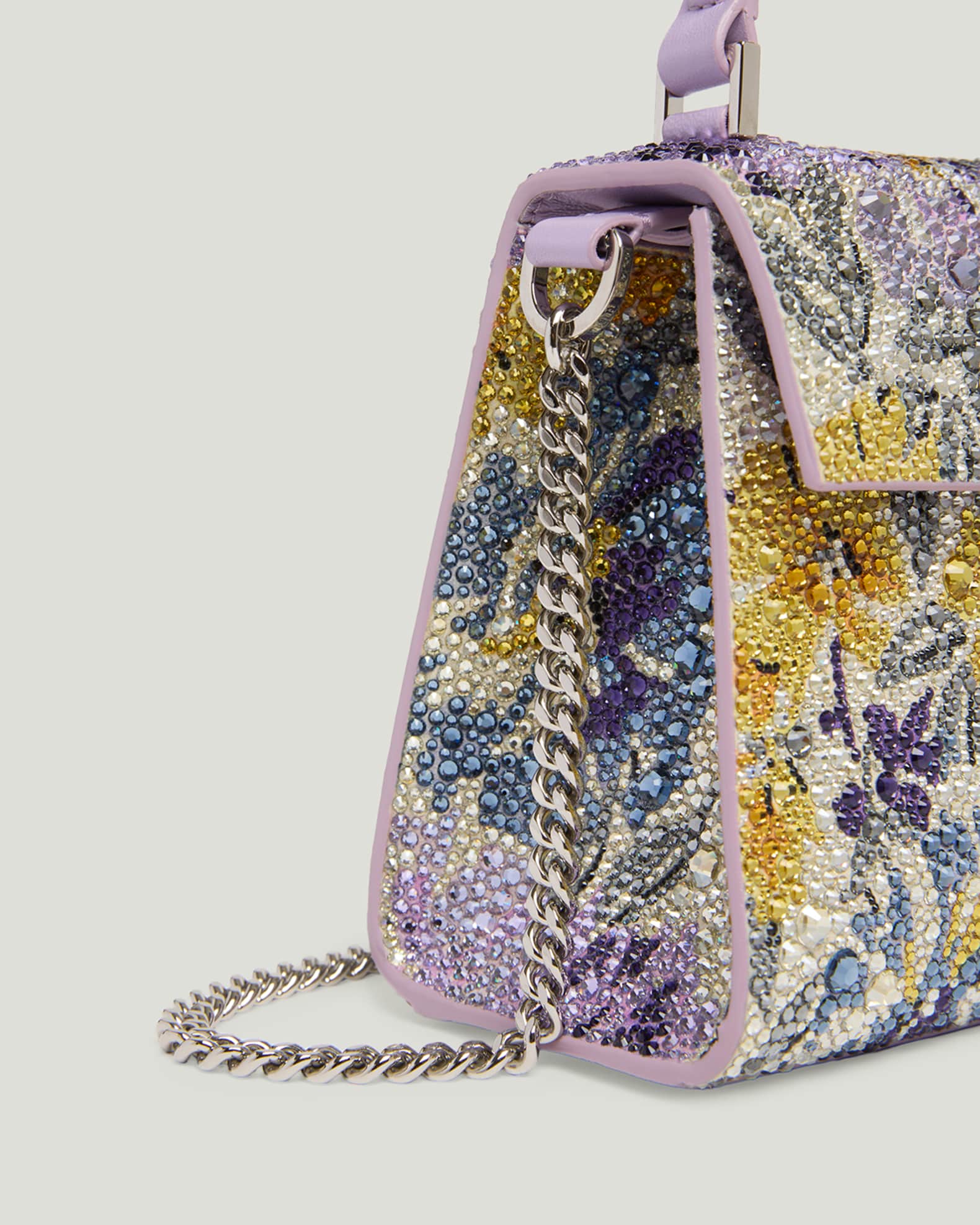 VALENTINO GARAVANI ビーズバッグ 2点セット 花柄 Valentino Garavani VSLING Mini Floral Rhinestone Top-Handle Bag