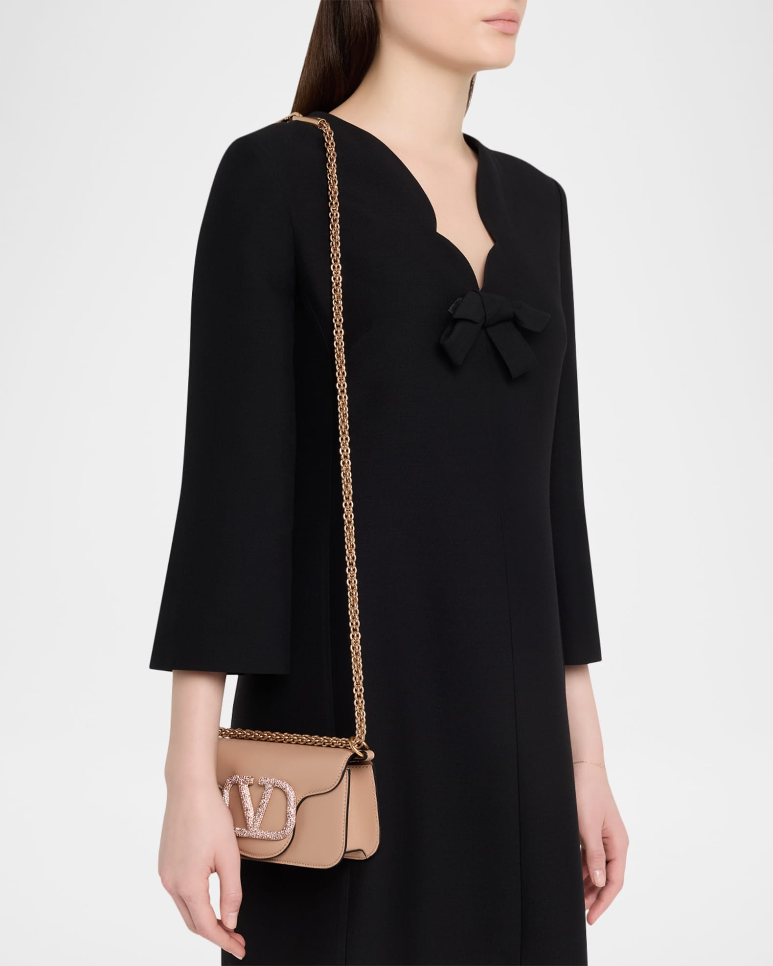 Valentino Garavani Loco Small Leather Top-Handle Bag with Jewel