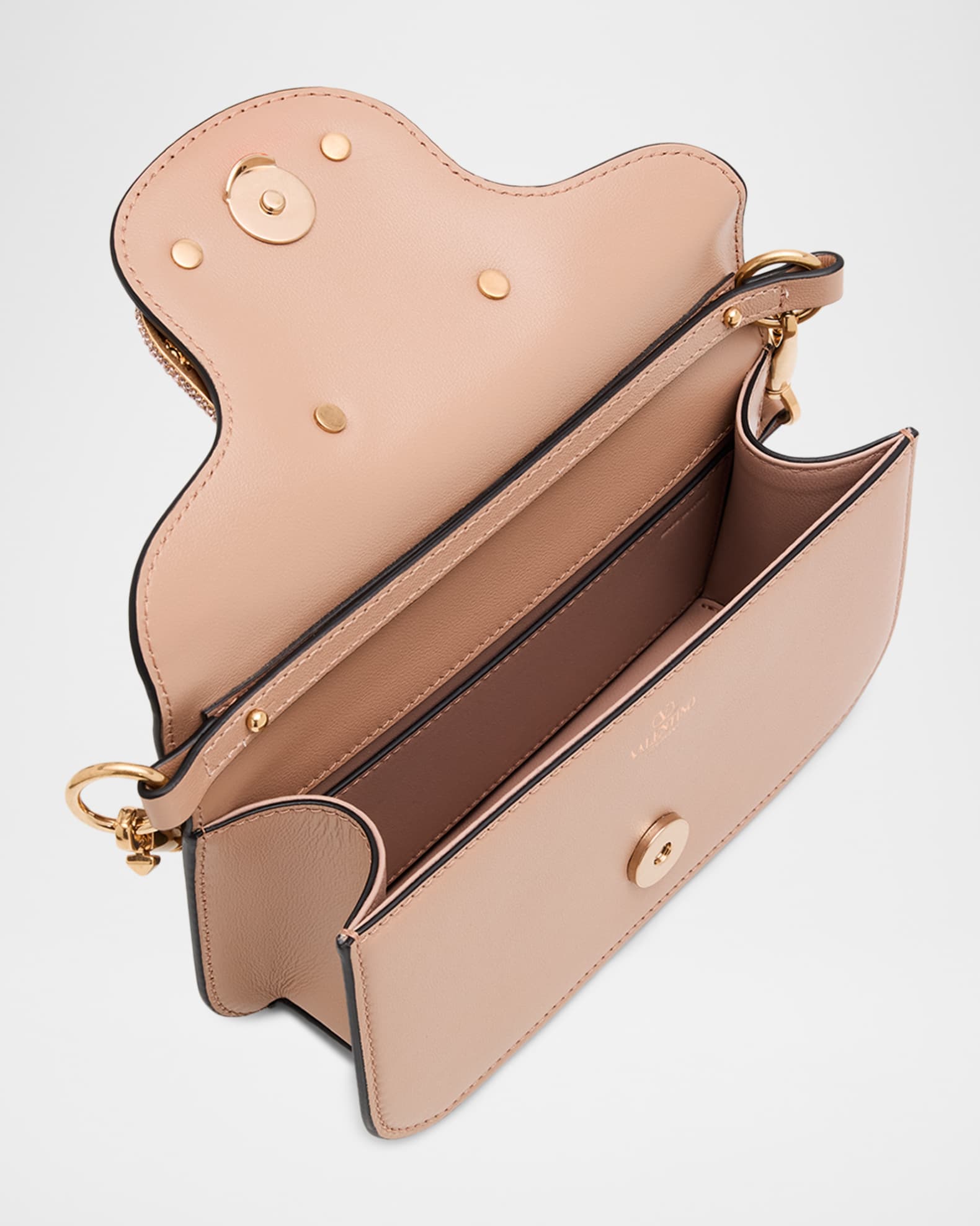 Valentino Garavani Loco Small Leather Top-Handle Bag with Jewel