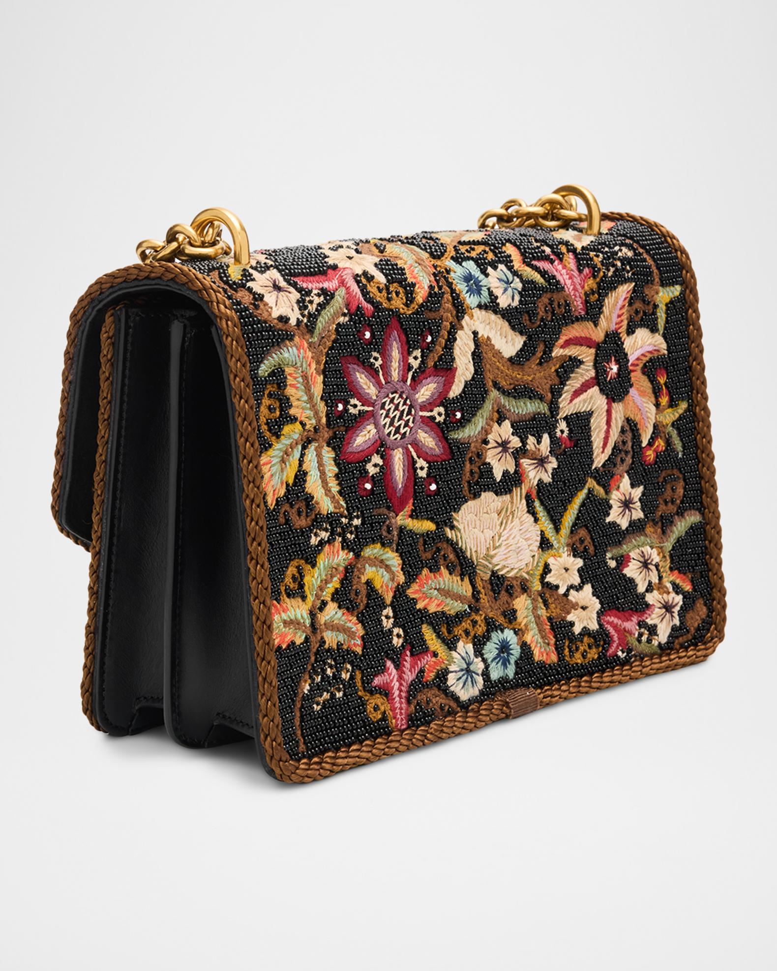 Valentino Garavani Beaded Floral-Embroidered Shoulder Strap