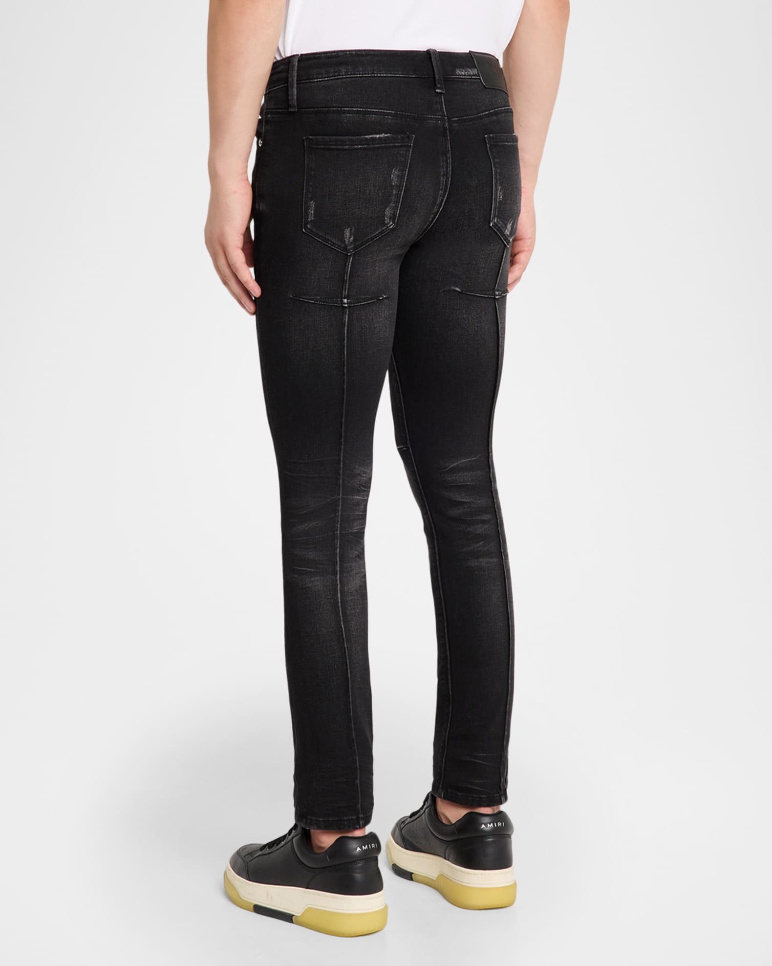 RTA Men's Clayton Skinny Jeans in Graphite Fade | Neiman Marcus