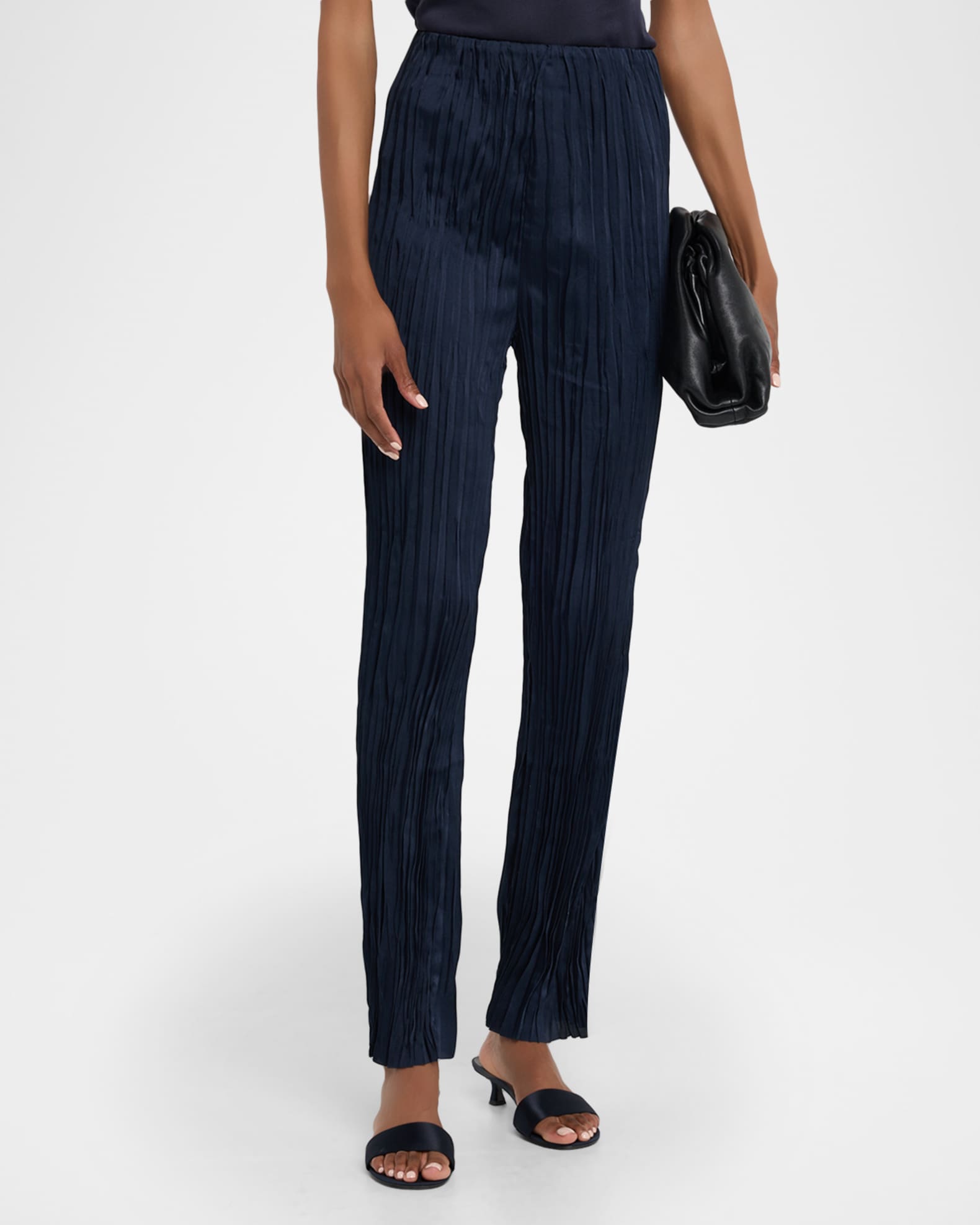 Significant Other Lilian Pleated Wide-Leg Satin Pants | Neiman Marcus