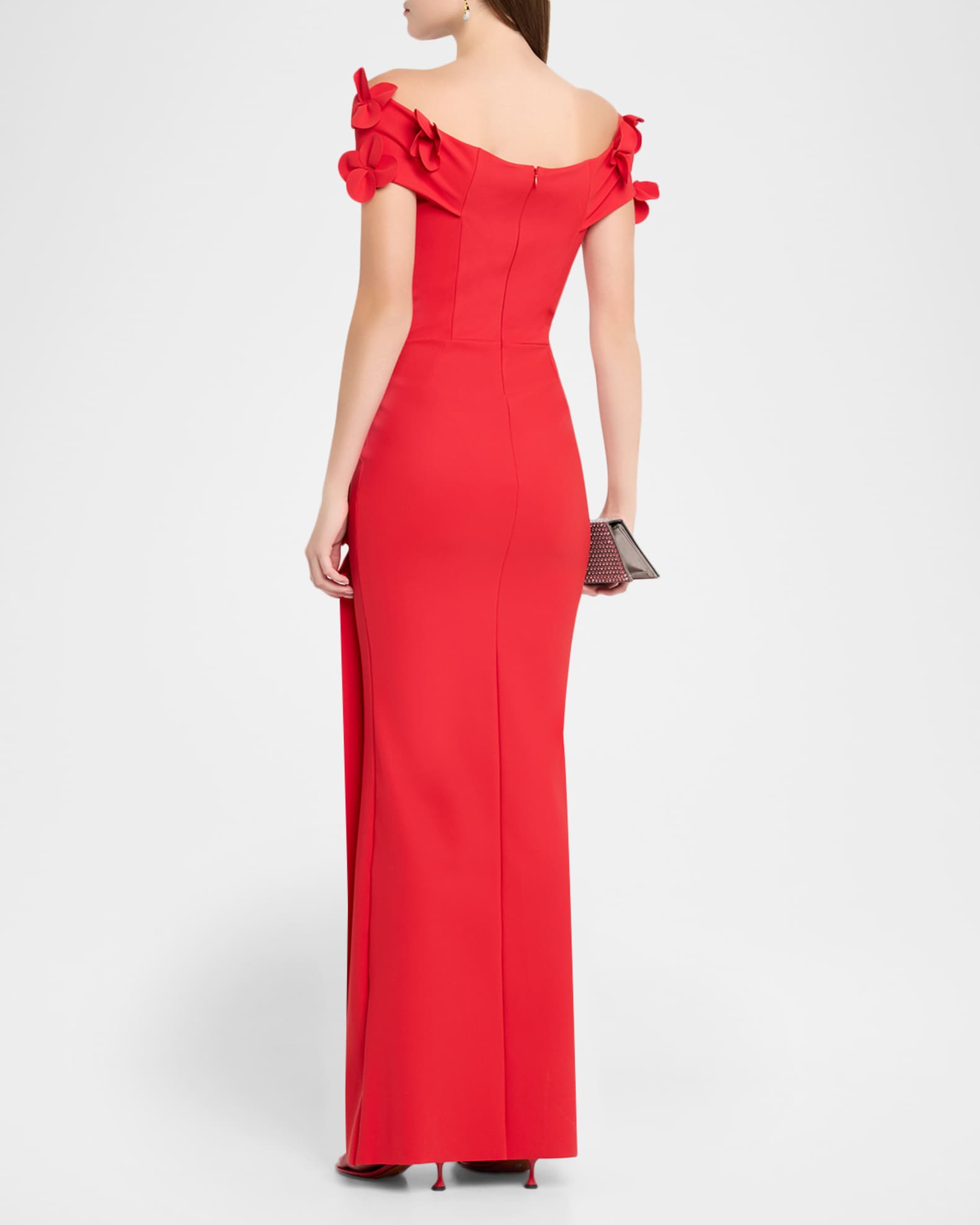 open lace back dress Orchid Red One Shoulder Ruffle Maxi Dress – Carrie Dunham