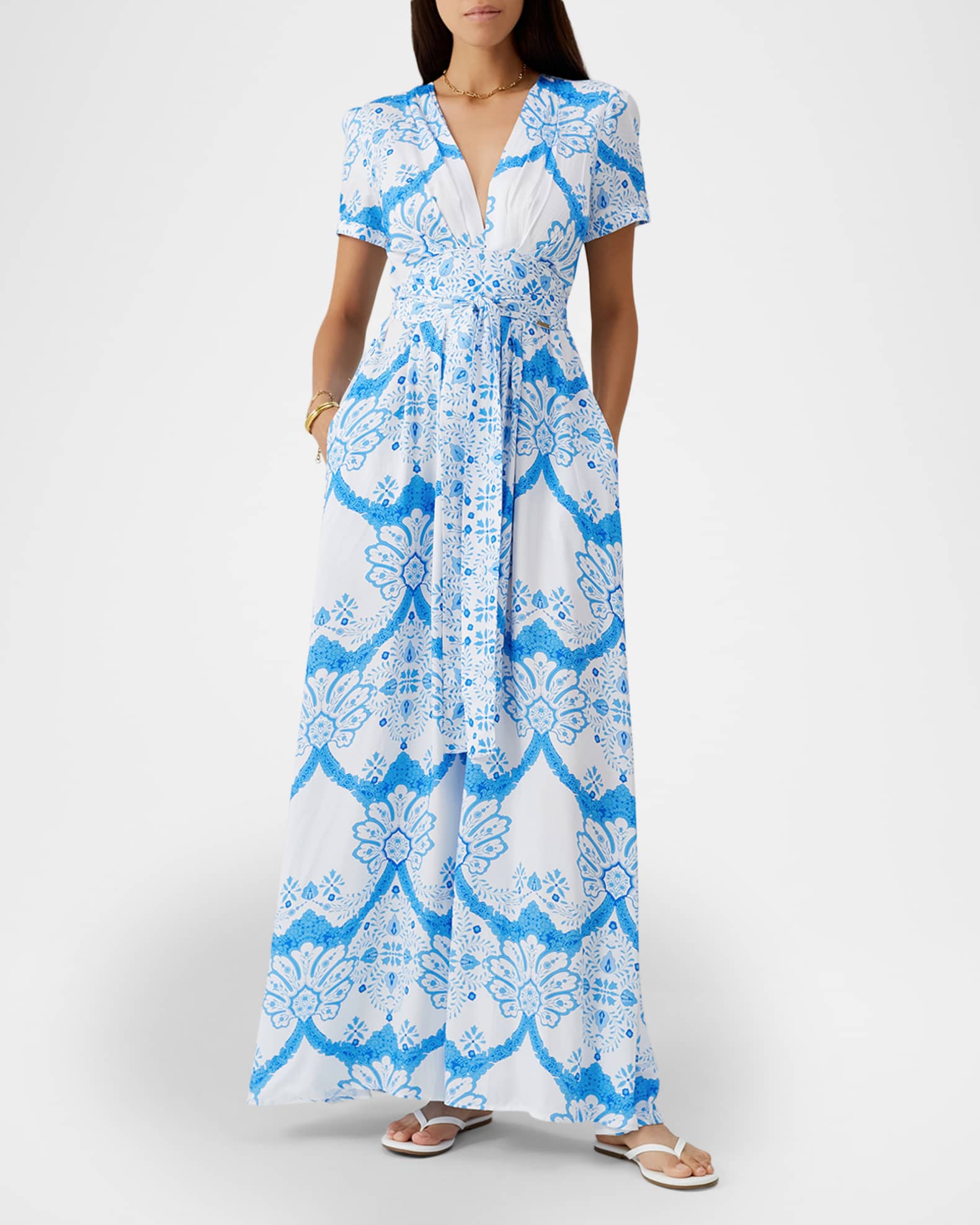 Melissa Odabash Lou Florian Maxi Dress | Neiman Marcus