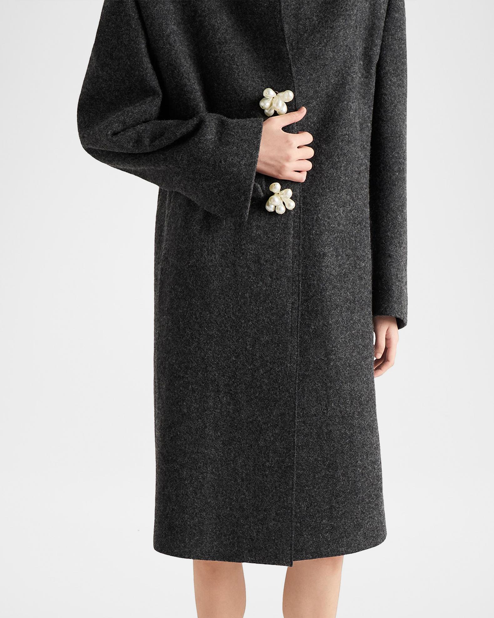 Prada Jewel-Button Shetland Wool Single-Breasted Coat | Neiman Marcus