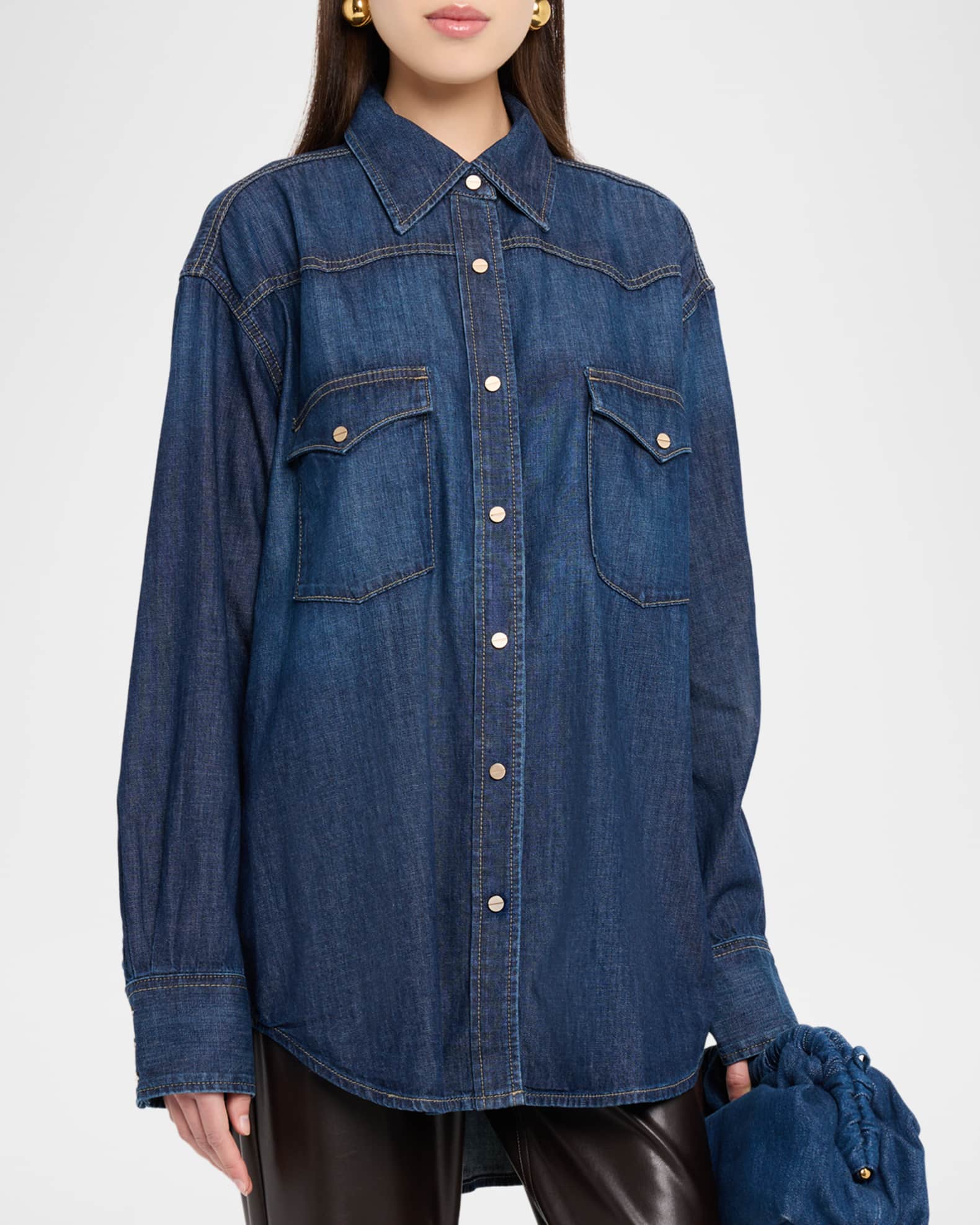 TWP OG Oversized Denim Ranchers Shirt | Neiman Marcus