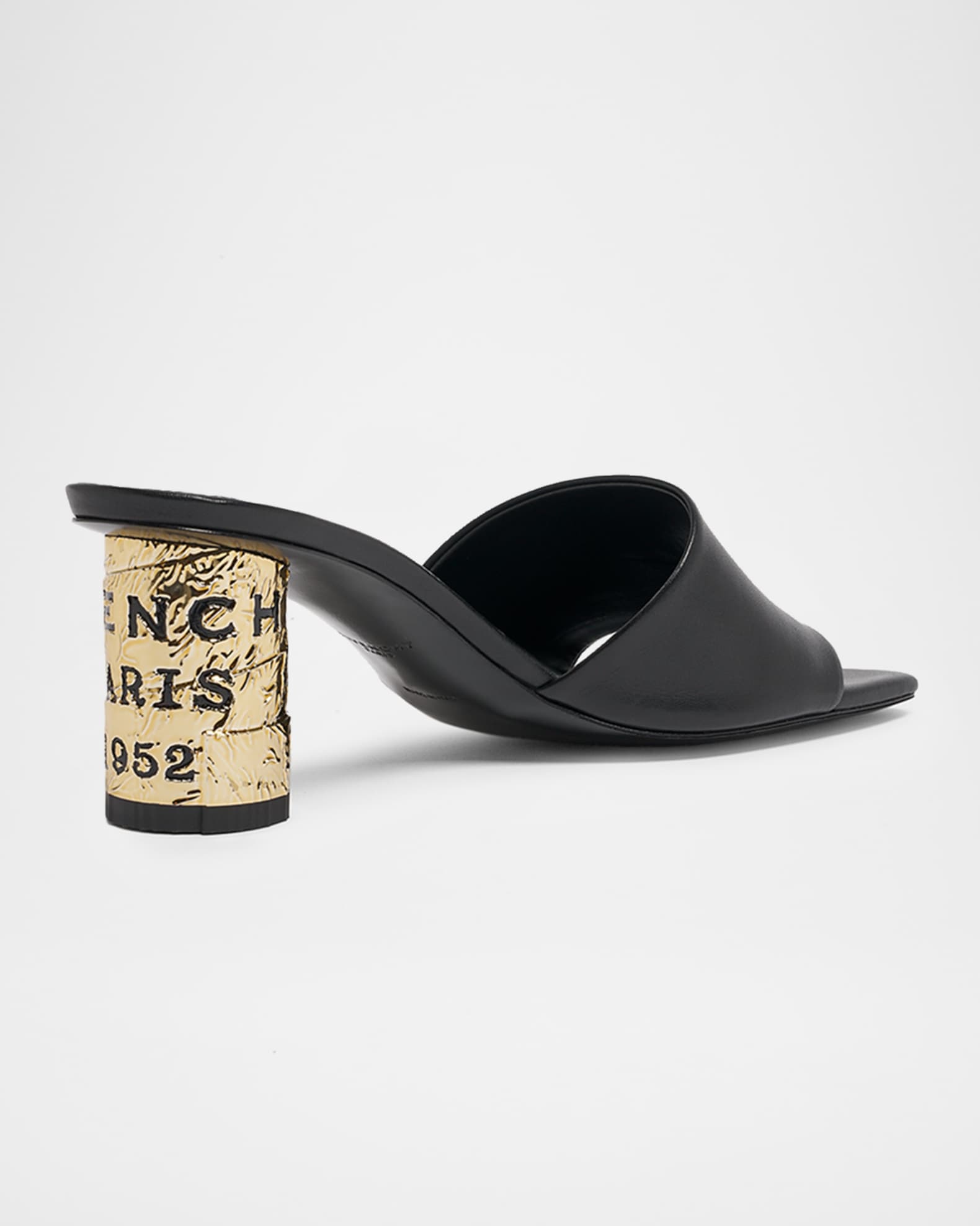 Givenchy 65mm Logo Heel Leather Mule Sandals | Neiman Marcus