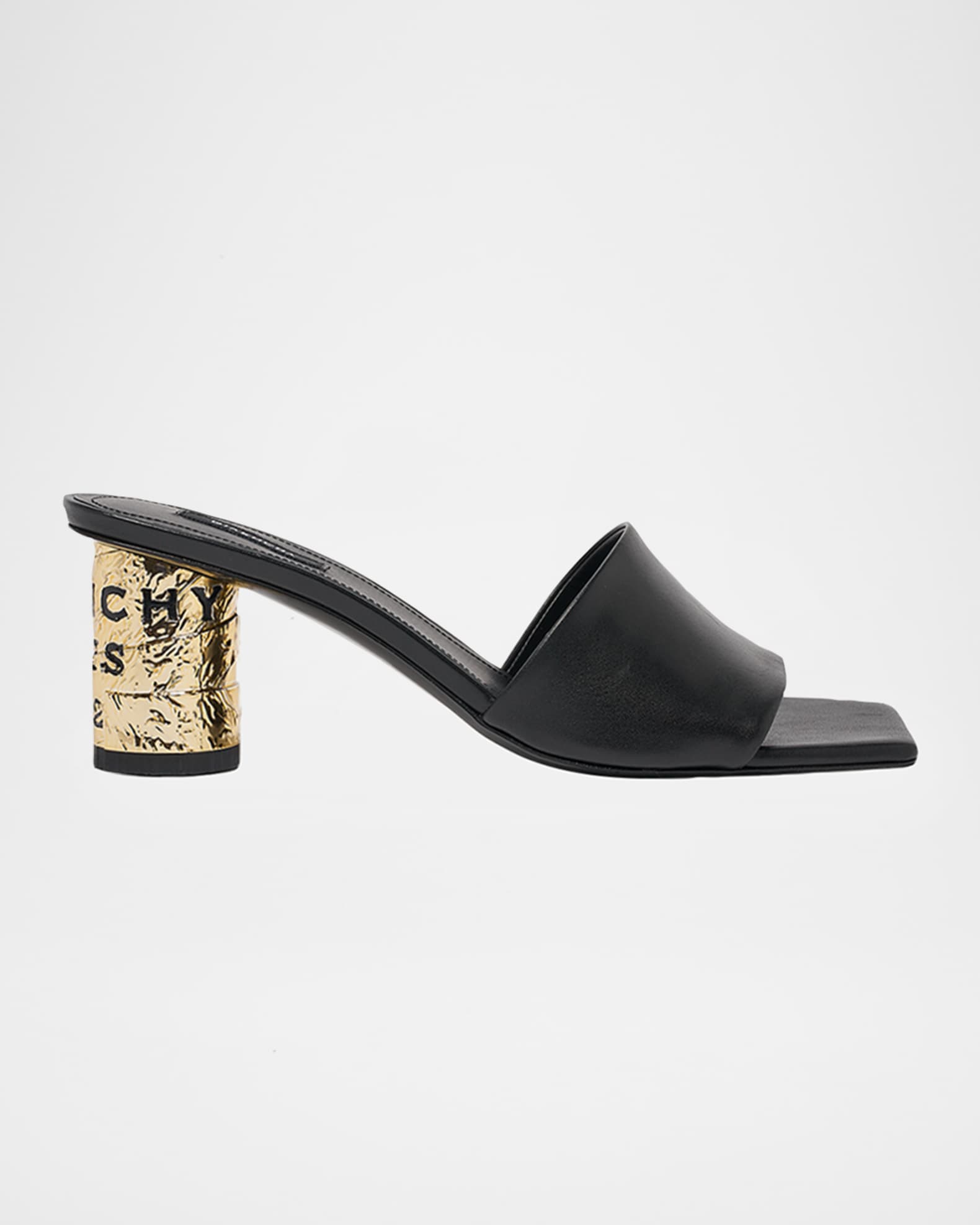 Givenchy 65mm Logo Heel Leather Mule Sandals | Neiman Marcus