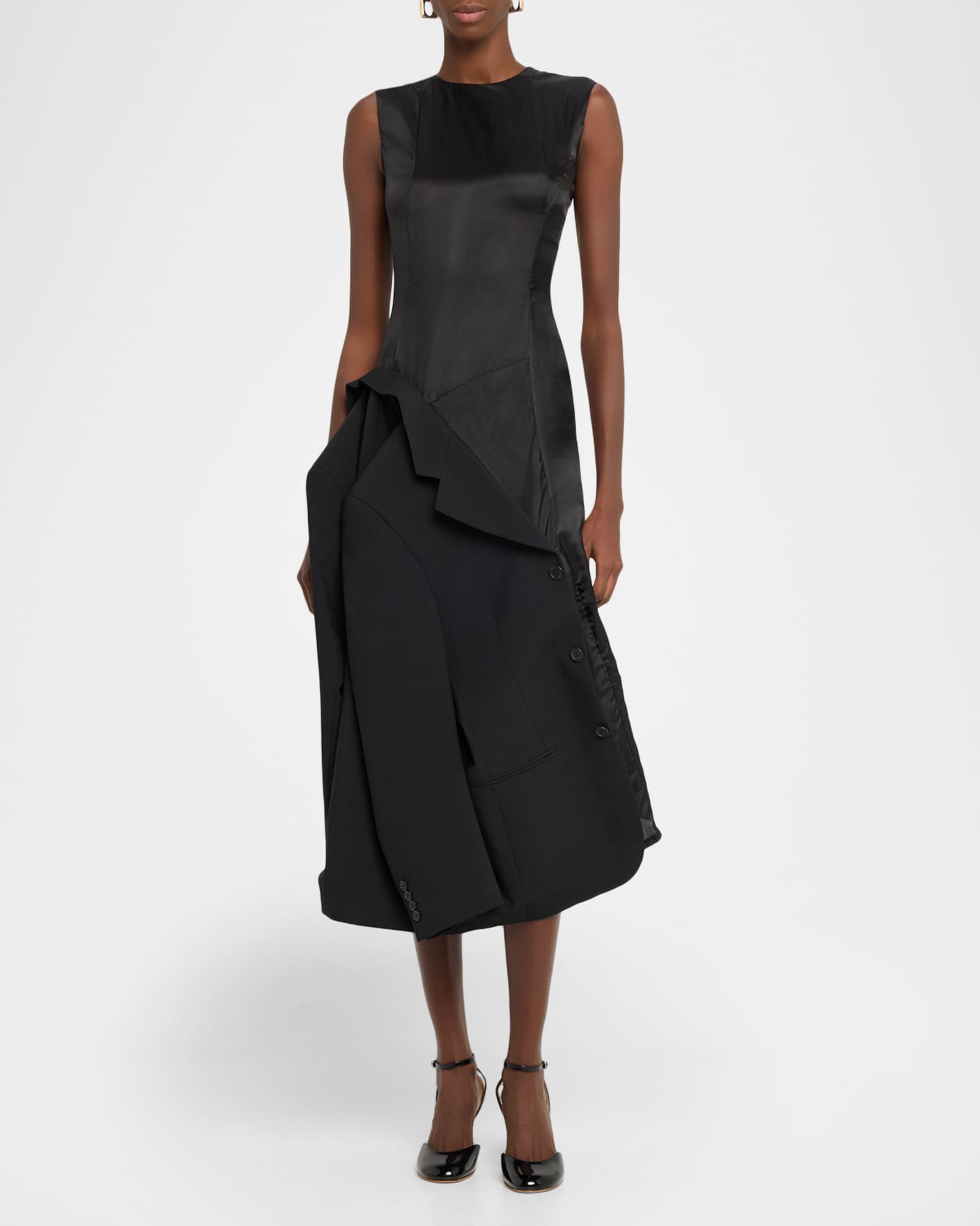HODAKOVA Inside-Out Suit Reconstructed Sleeveless Midi Dress | Neiman Marcus
