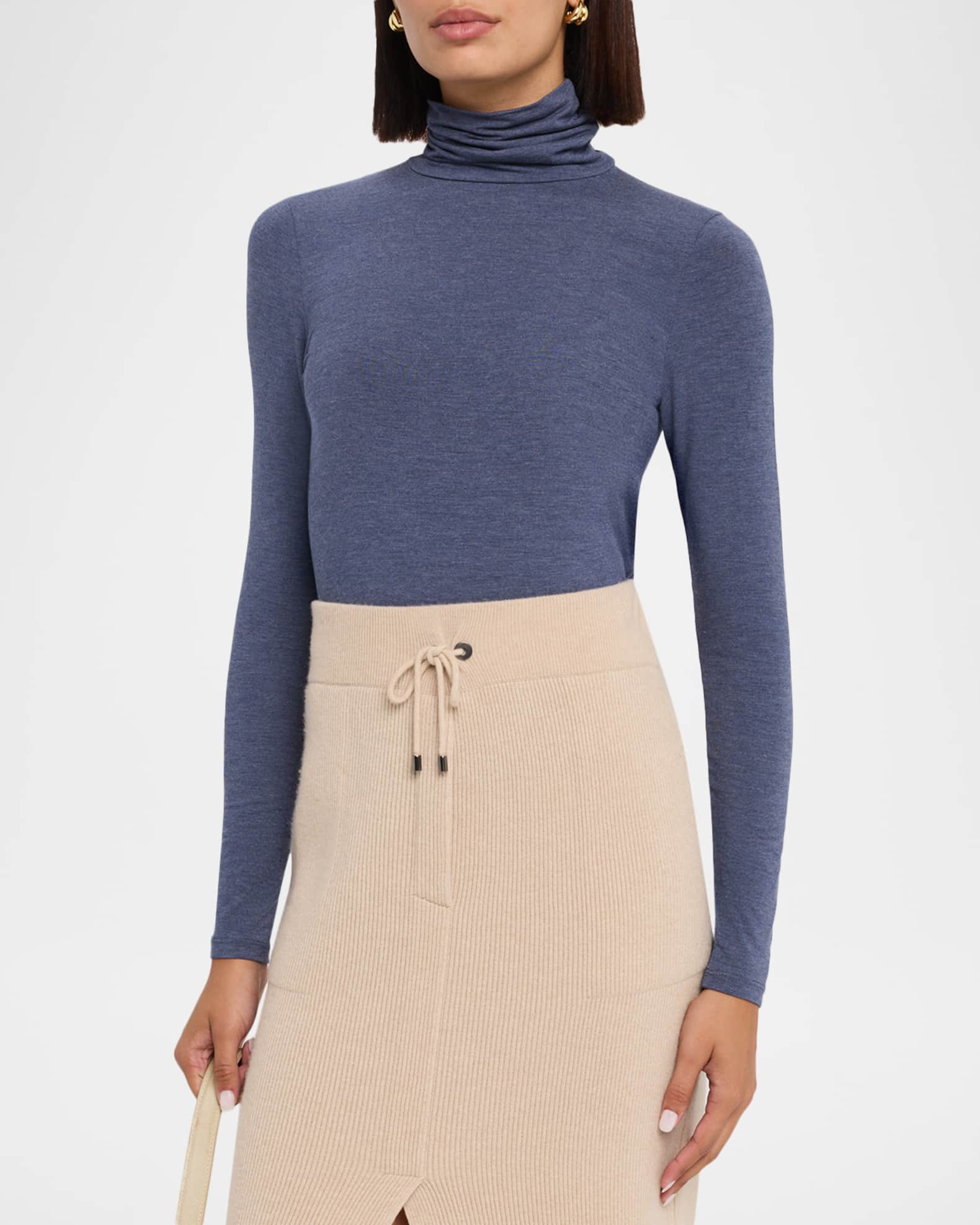 Majestic Soft Touch Long Sleeve Turtleneck in Carmin main image 0