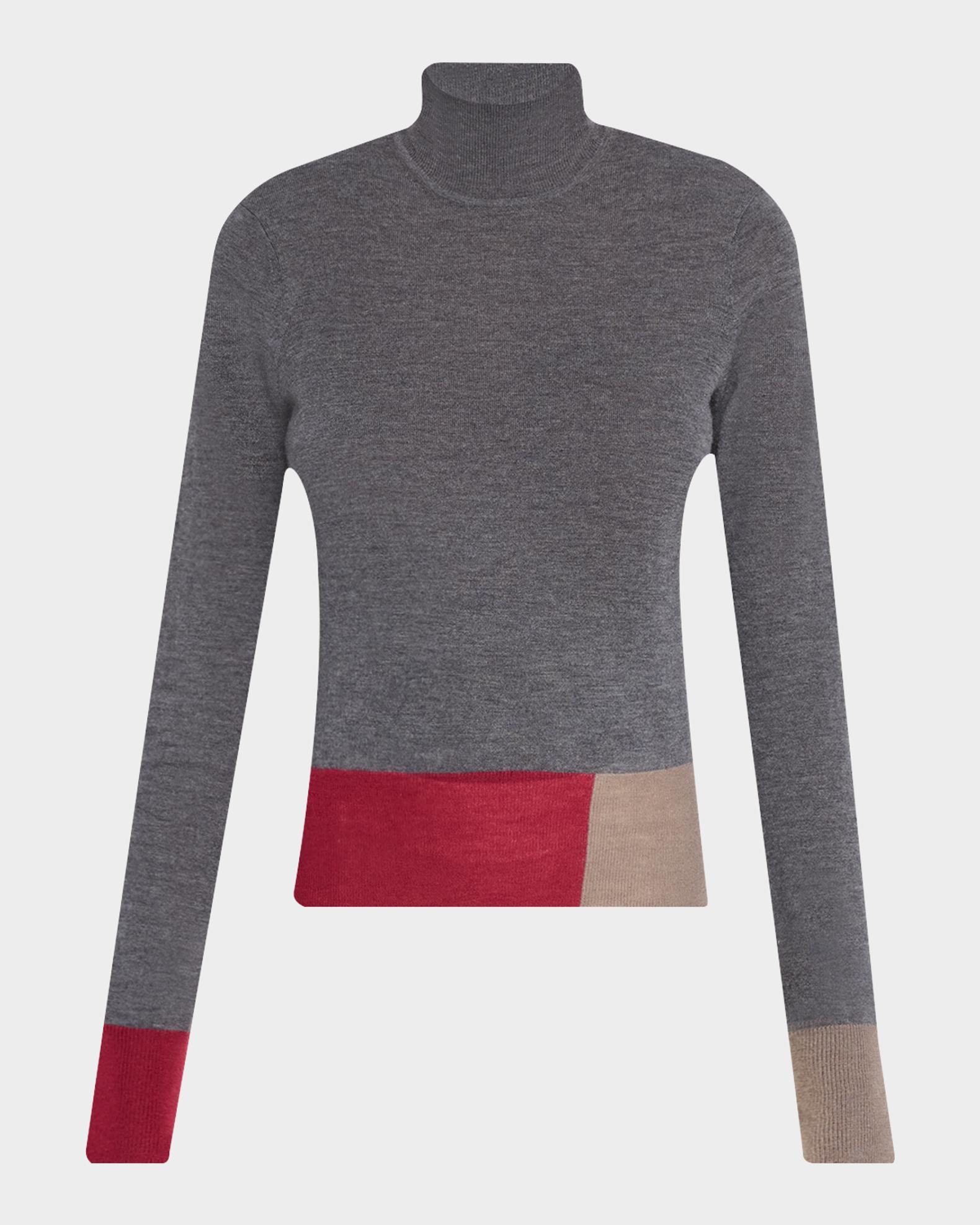 Joseph Colorblock Turtleneck Cashmere-Wool Sweater | Neiman Marcus