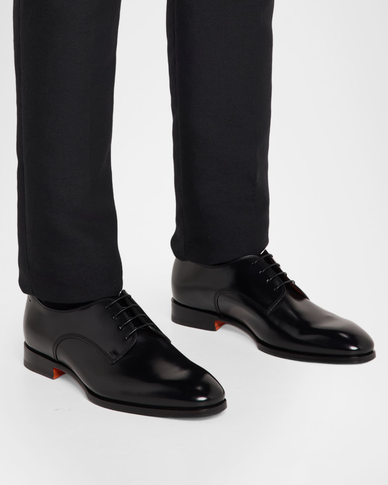 Santoni Men's Leather Derby Shoes | Neiman Marcus