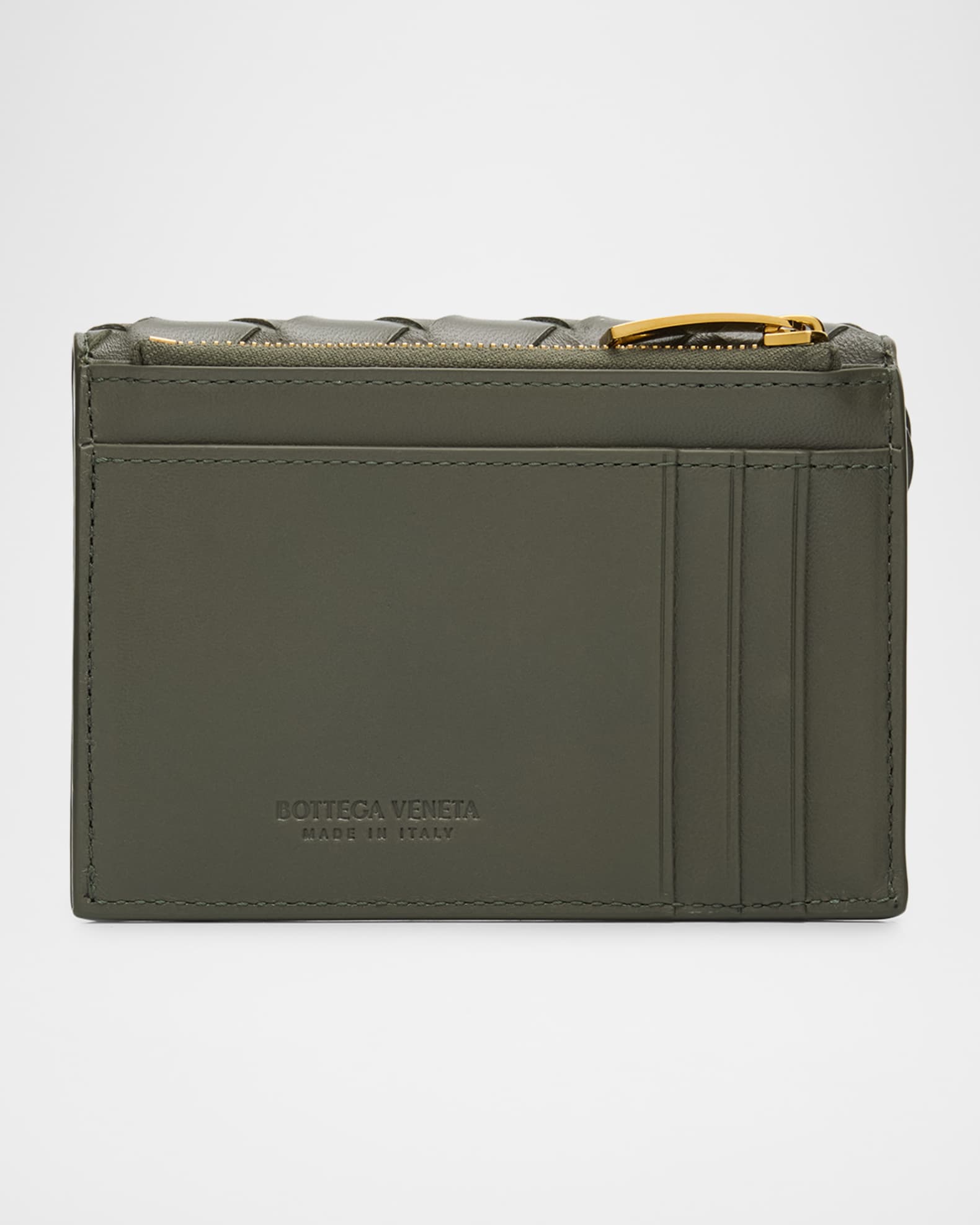 Bottega Veneta Andiamo Intrecciato Leather Zipped Card Case