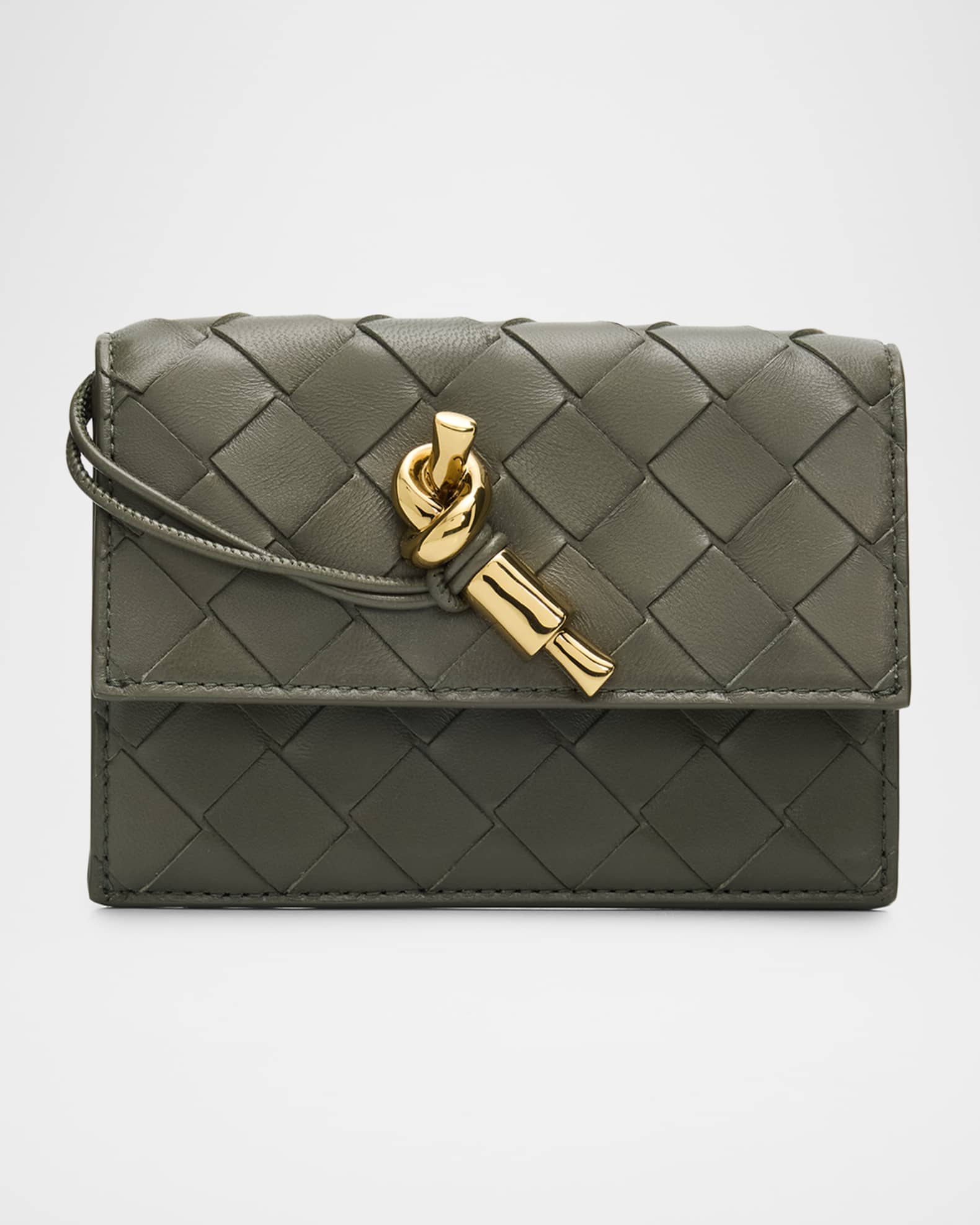 Bottega Veneta Andiamo Intrecciato Leather Zipped Card Case