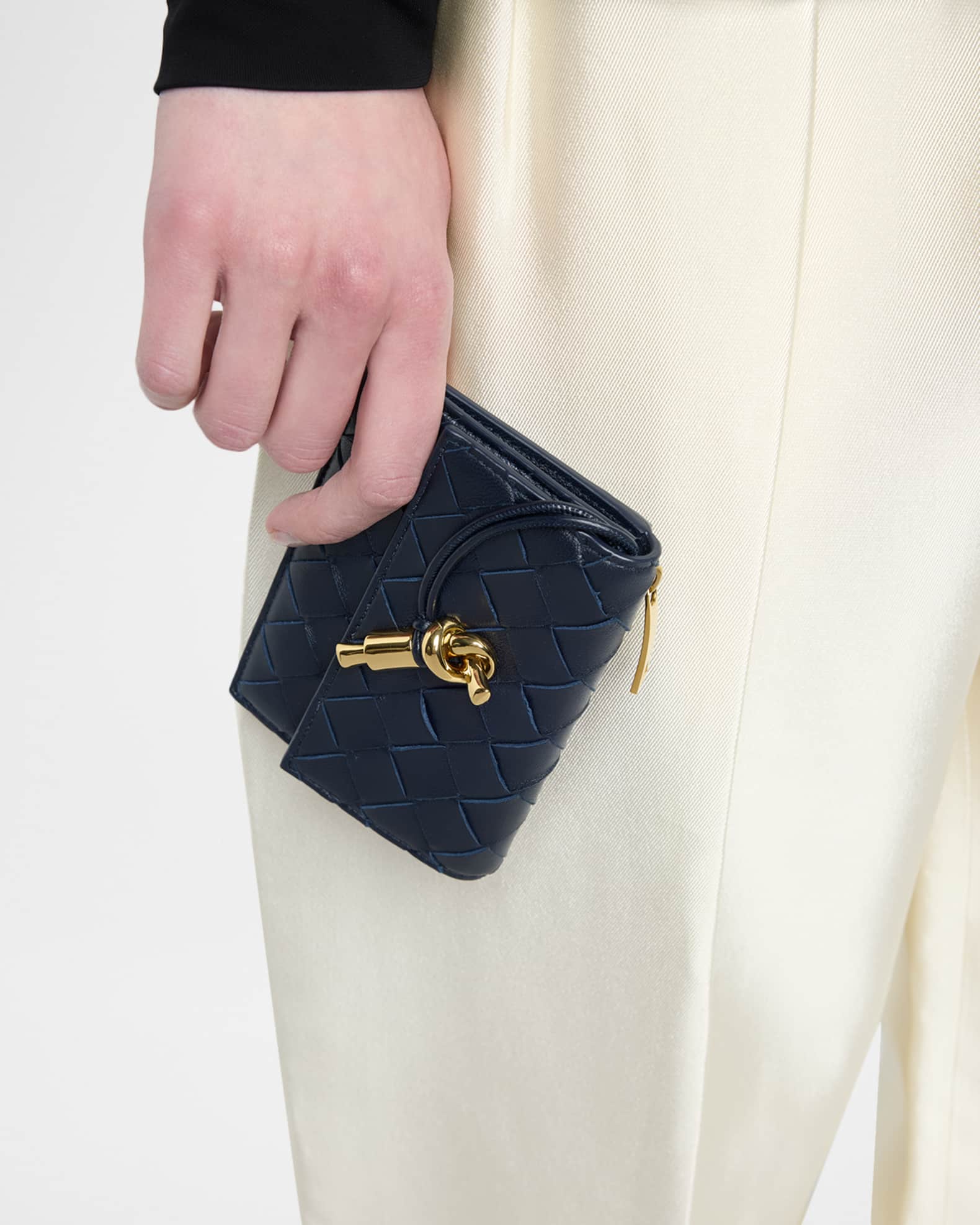 Bottega Veneta Andiamo Intrecciato Leather Zipped Card Case