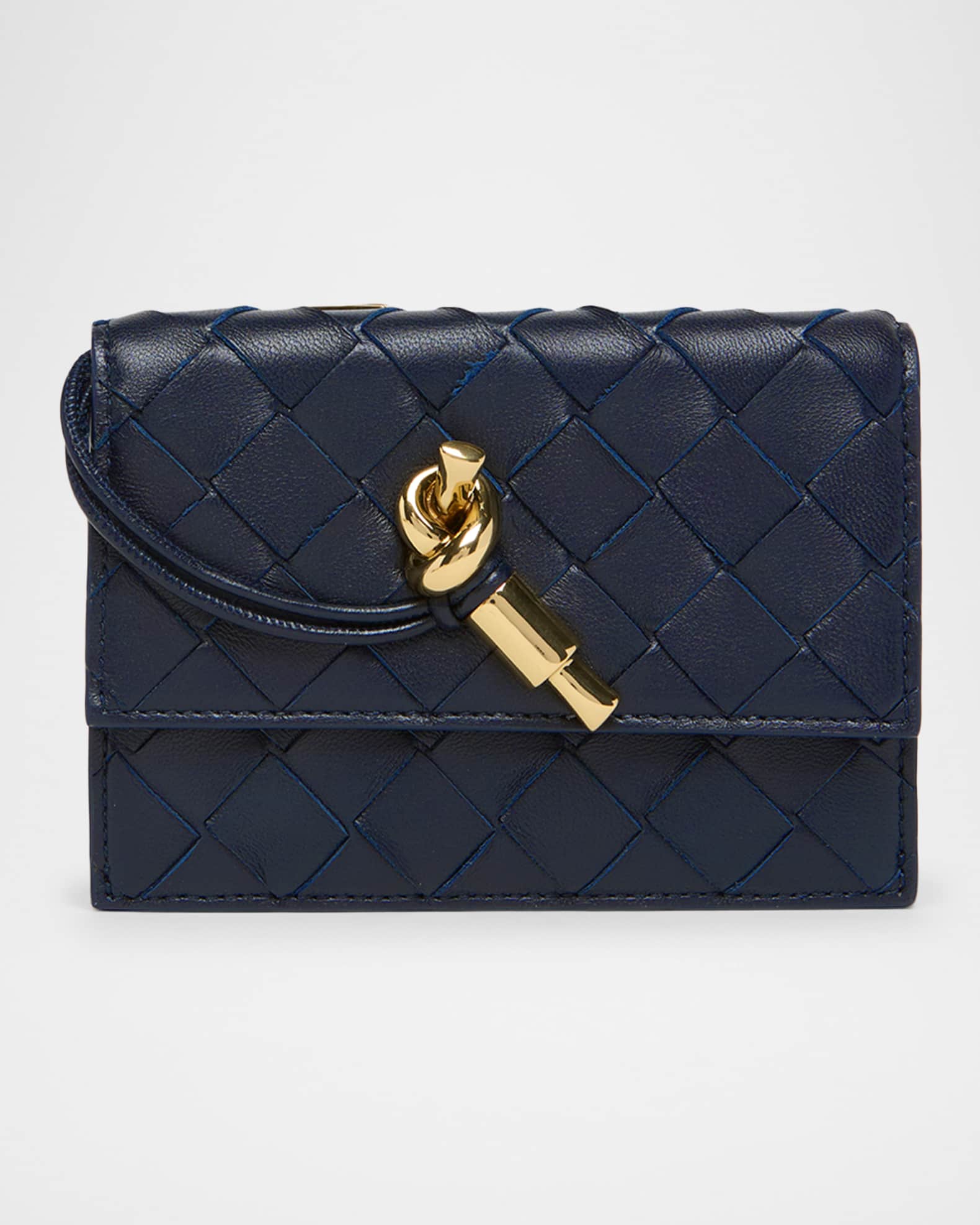 Bottega Veneta Andiamo Intrecciato Leather Zipped Card Case