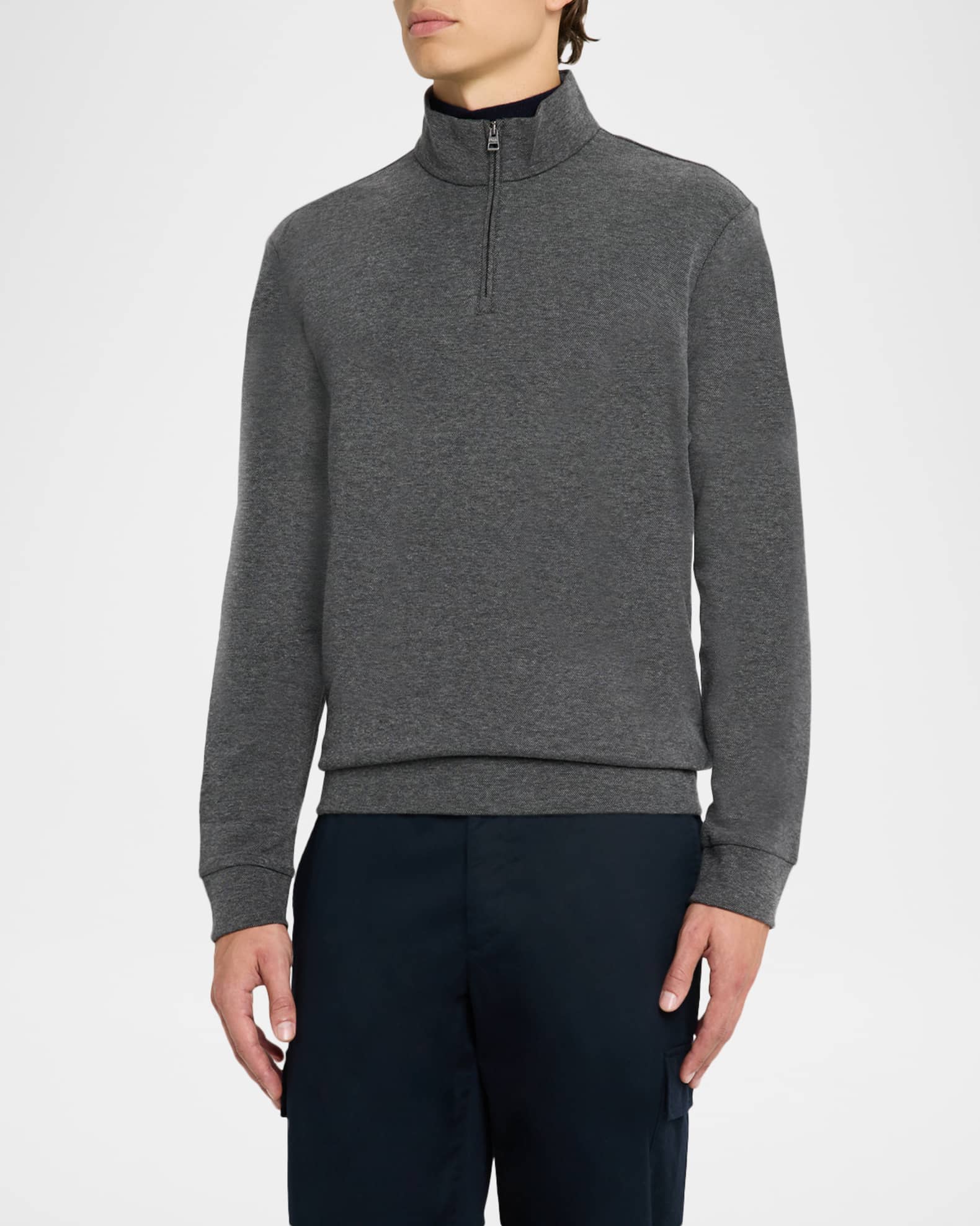 Men's Textured Double-Knit Quarter-Zip Sweater | Neiman Marcus