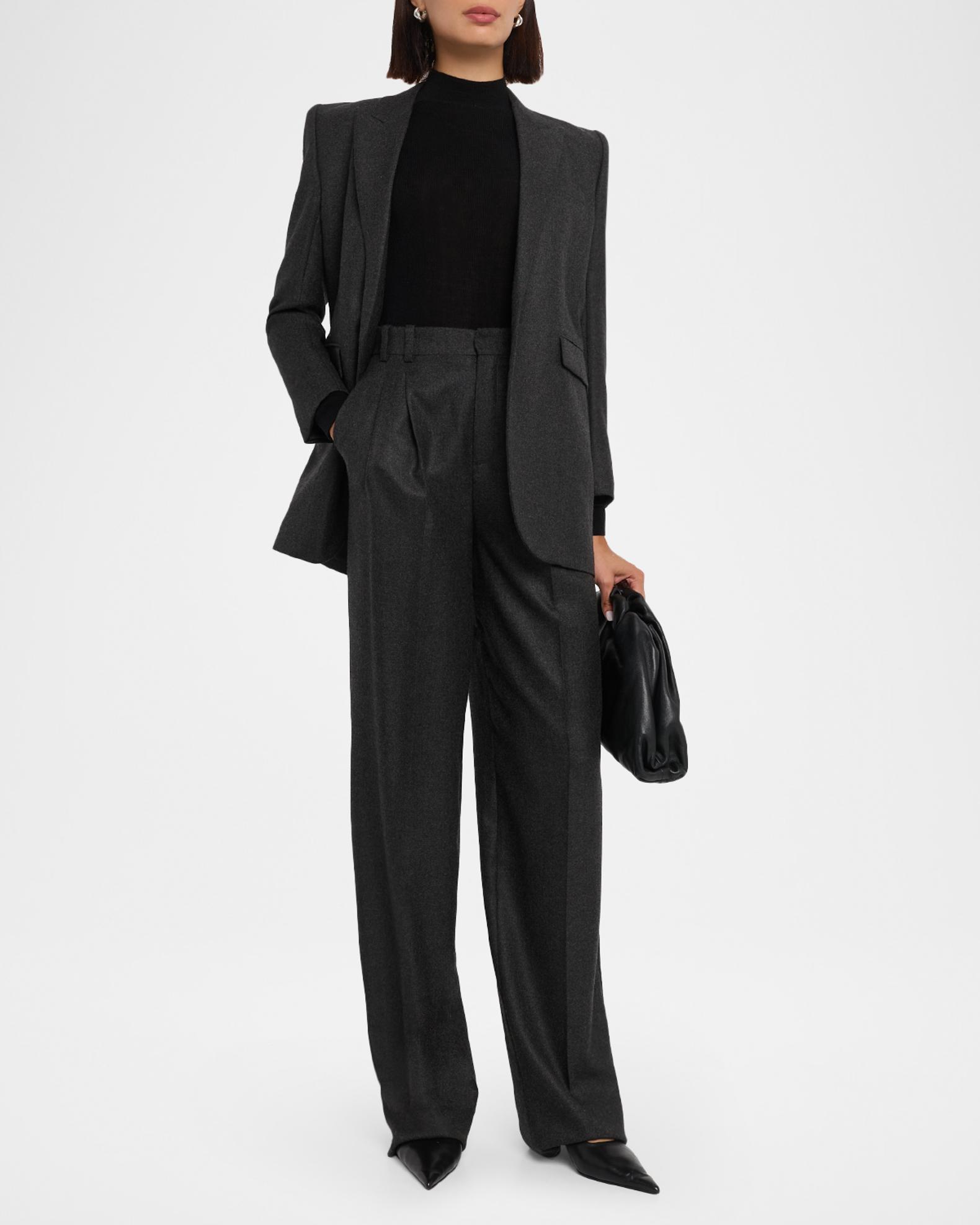 Mock-Neck Merino Silk Micro Rib Knit T-Shirt | Neiman Marcus