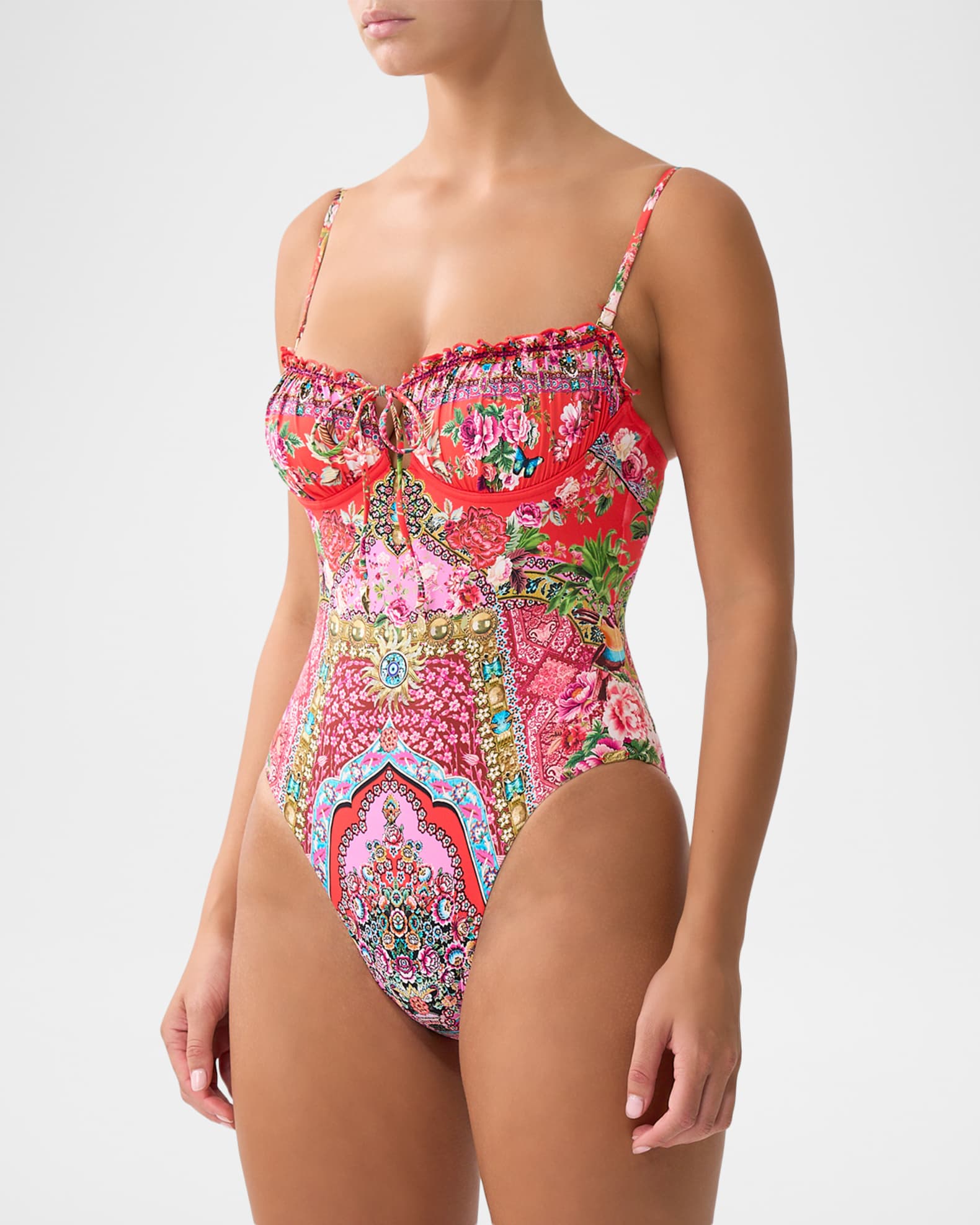 Camilla Heirloom Empire Ruched Cup Underwire One-Piece Swimsuit