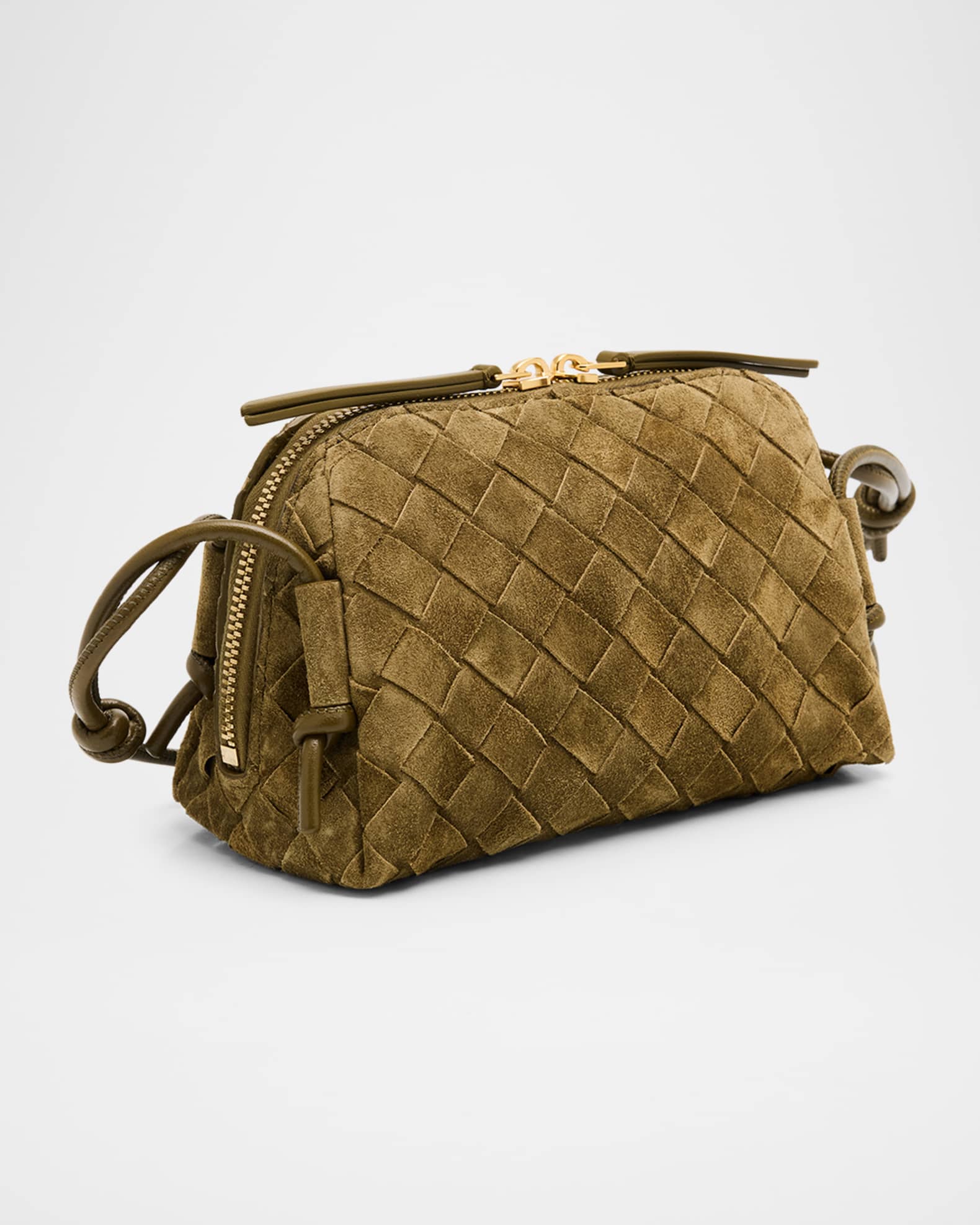 bottega veneta アクセサリー Bottega Veneta Concert Pouch Intrecciato Suede Crossbody Bag