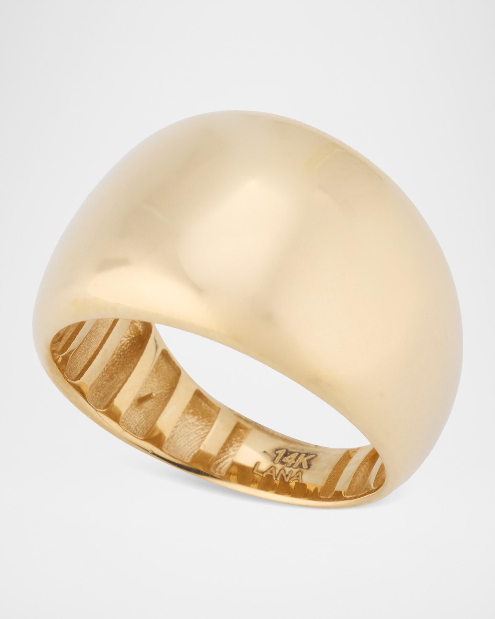 LANA 14K Yellow Gold Curved Bubble Ring | Neiman Marcus