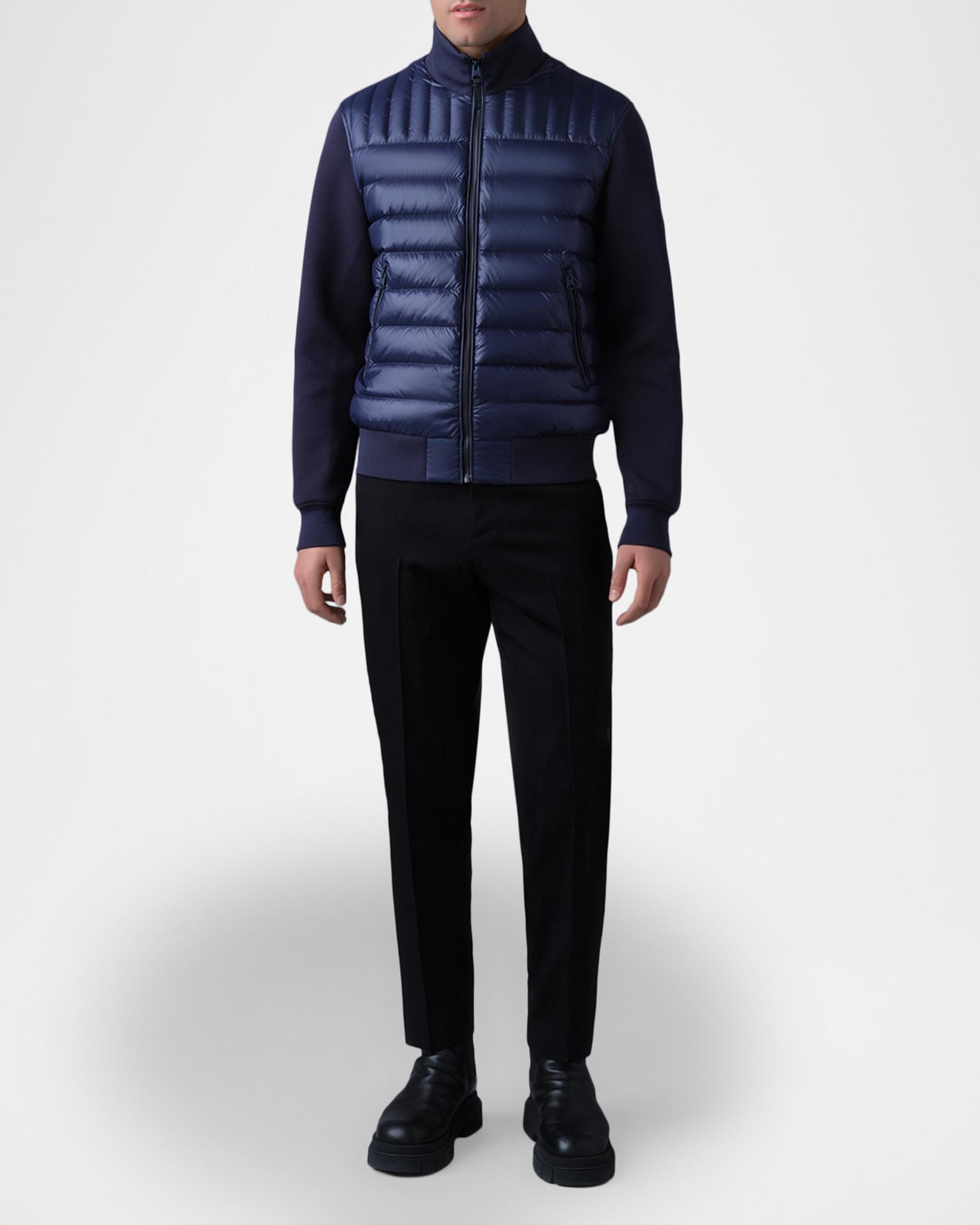 Mackage Men's Collin-R Down Mixed Media Bomber Jacket | Neiman Marcus