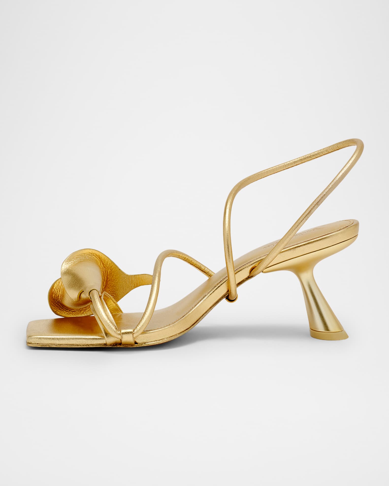 Cult Gaia Ria Calla Lily Metallic Leather Sandals | Neiman Marcus