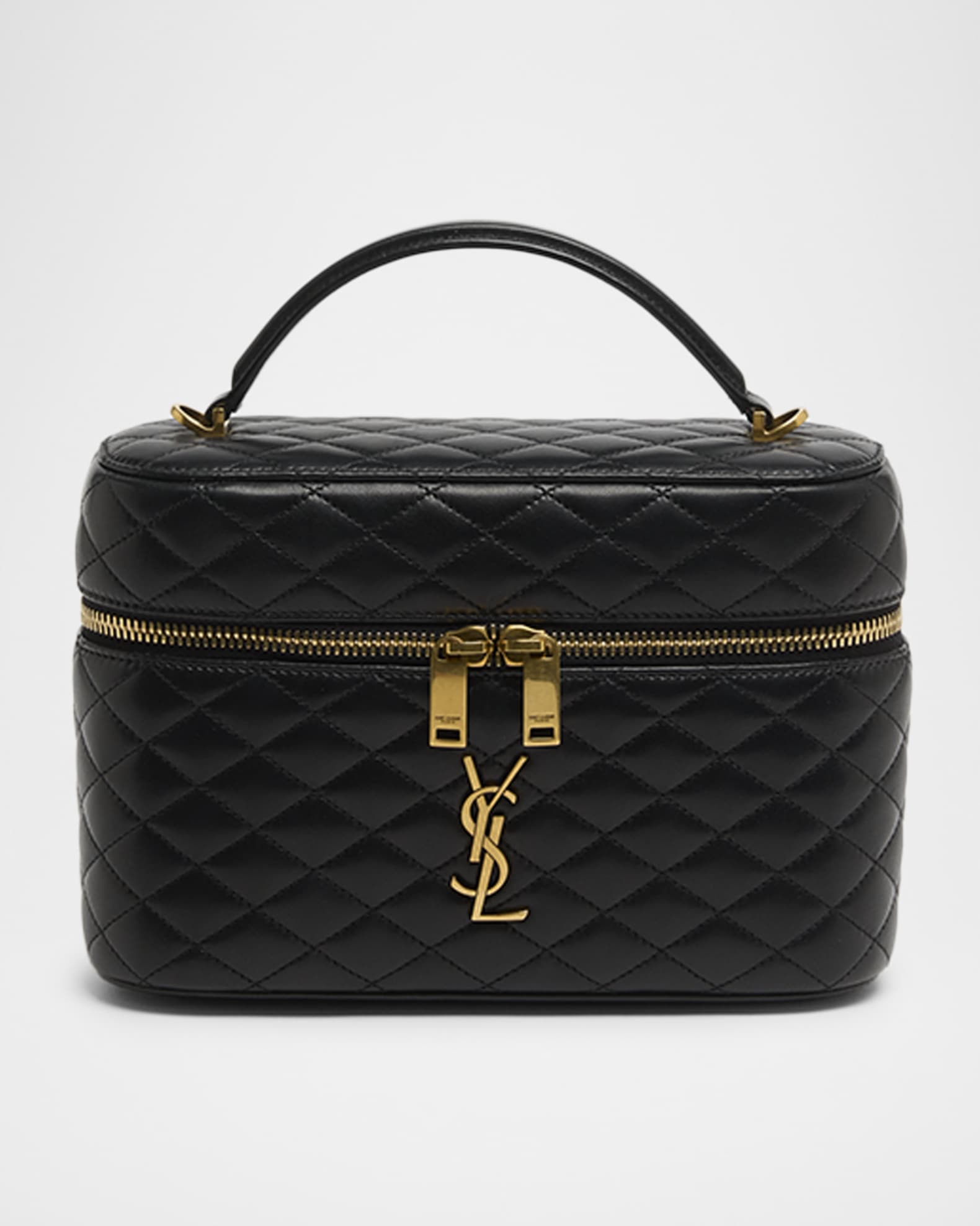 Saint Laurent Gaby Large YSL Vanity Bag in Quilted Leather