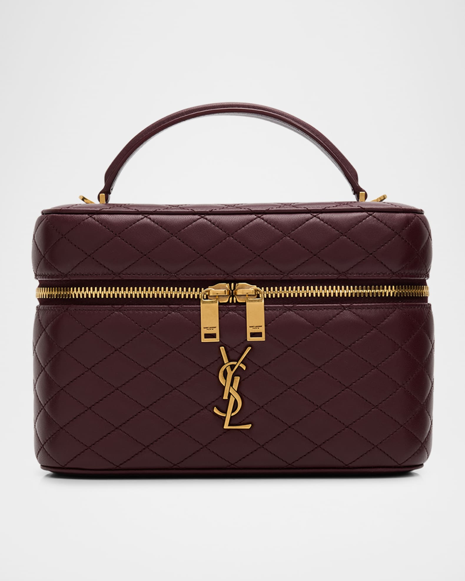 Saint Laurent Gaby Large YSL Vanity Bag in Quilted Leather