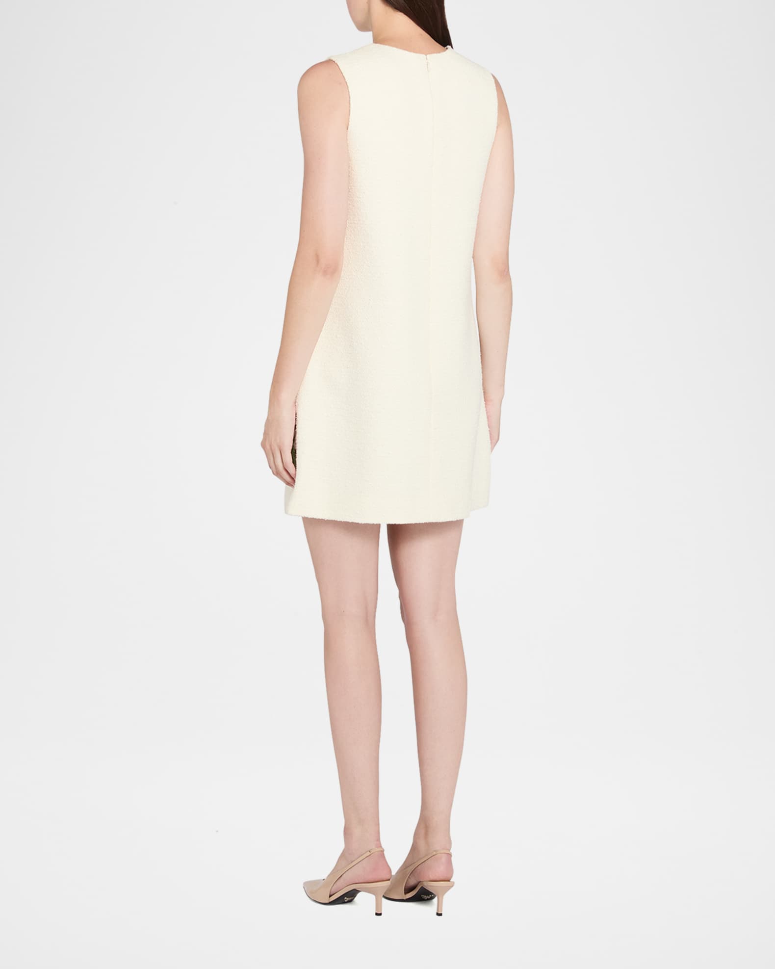 Oscar de la Renta Foxglove Embroidered Tweed Mini Shift Dress | Neiman  Marcus